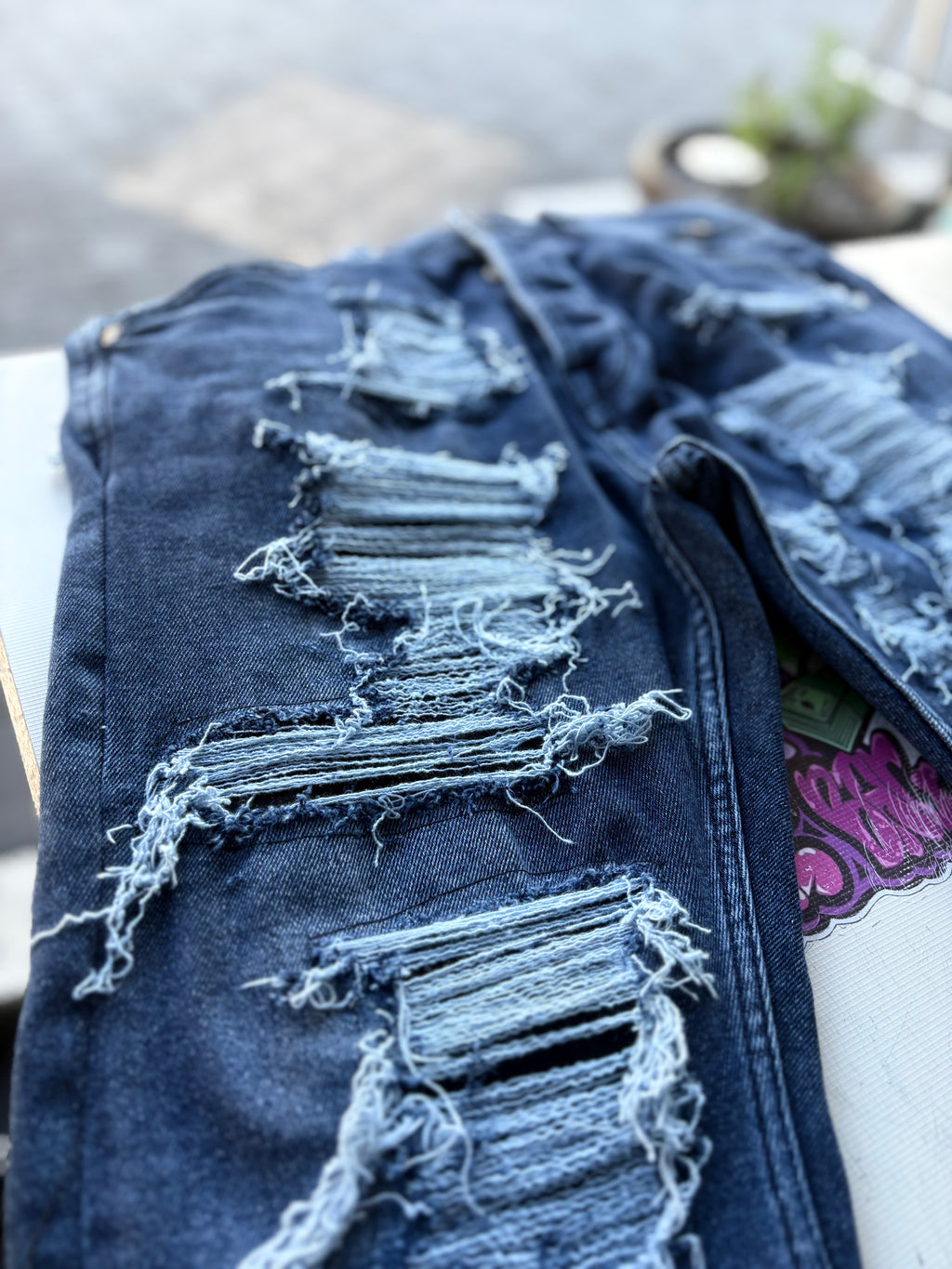 Dripped Slimfit Custom Jeans | M