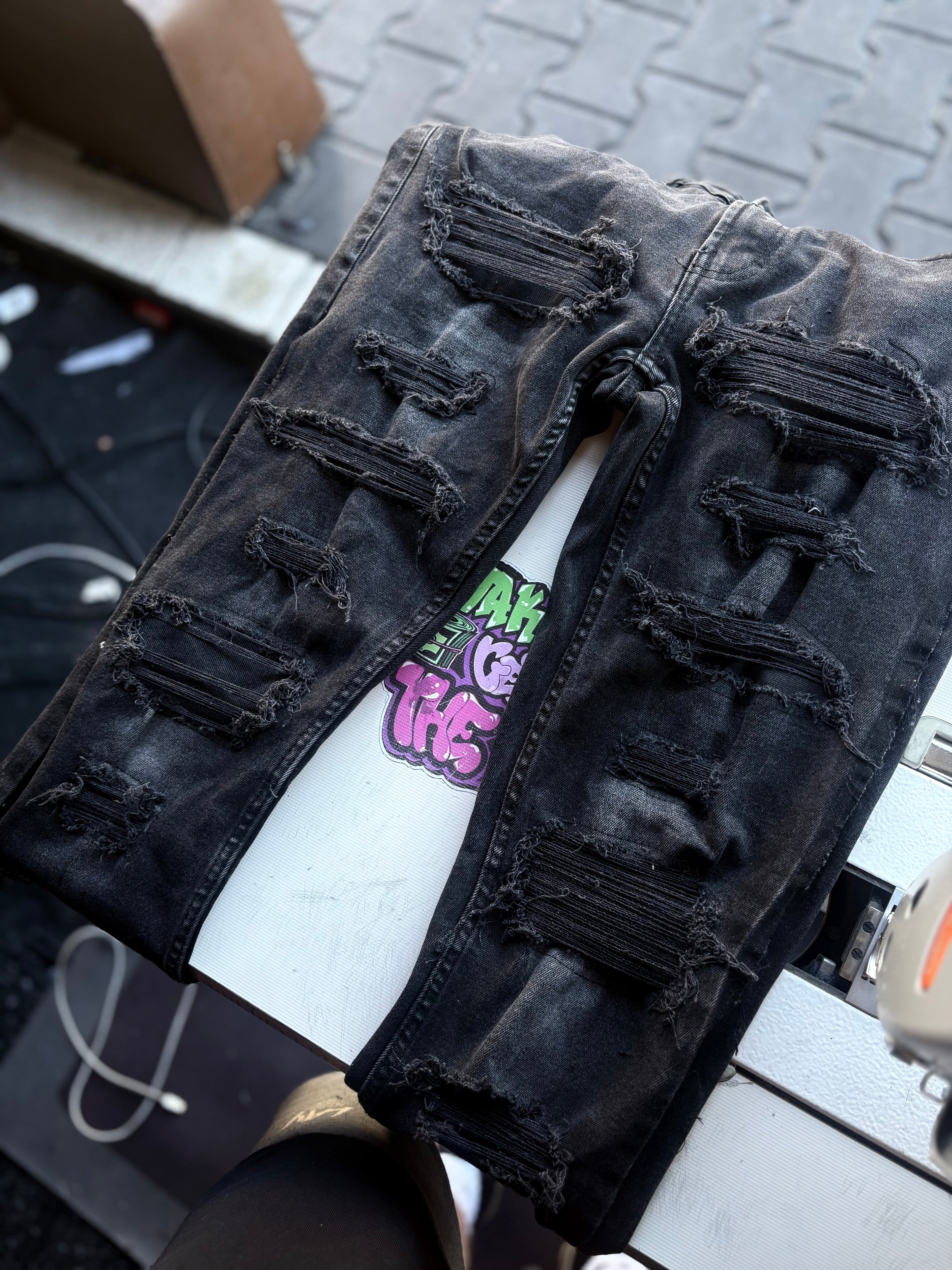 Dripped Slimfit Jeans Custom | M