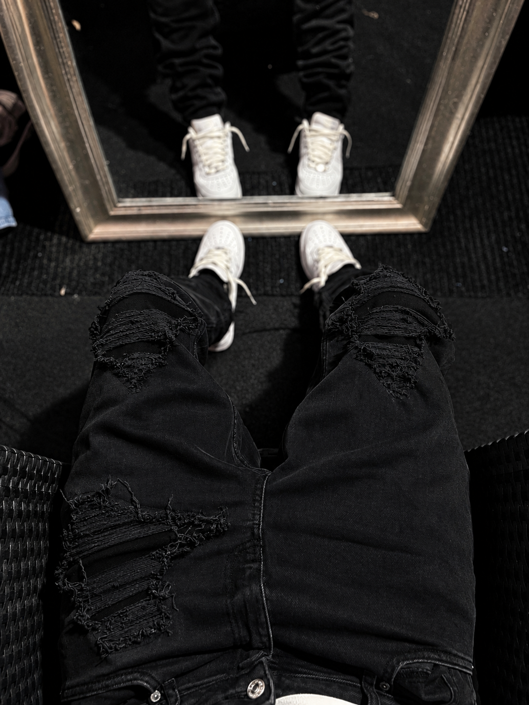 Dripped Slimfit Jeans Black