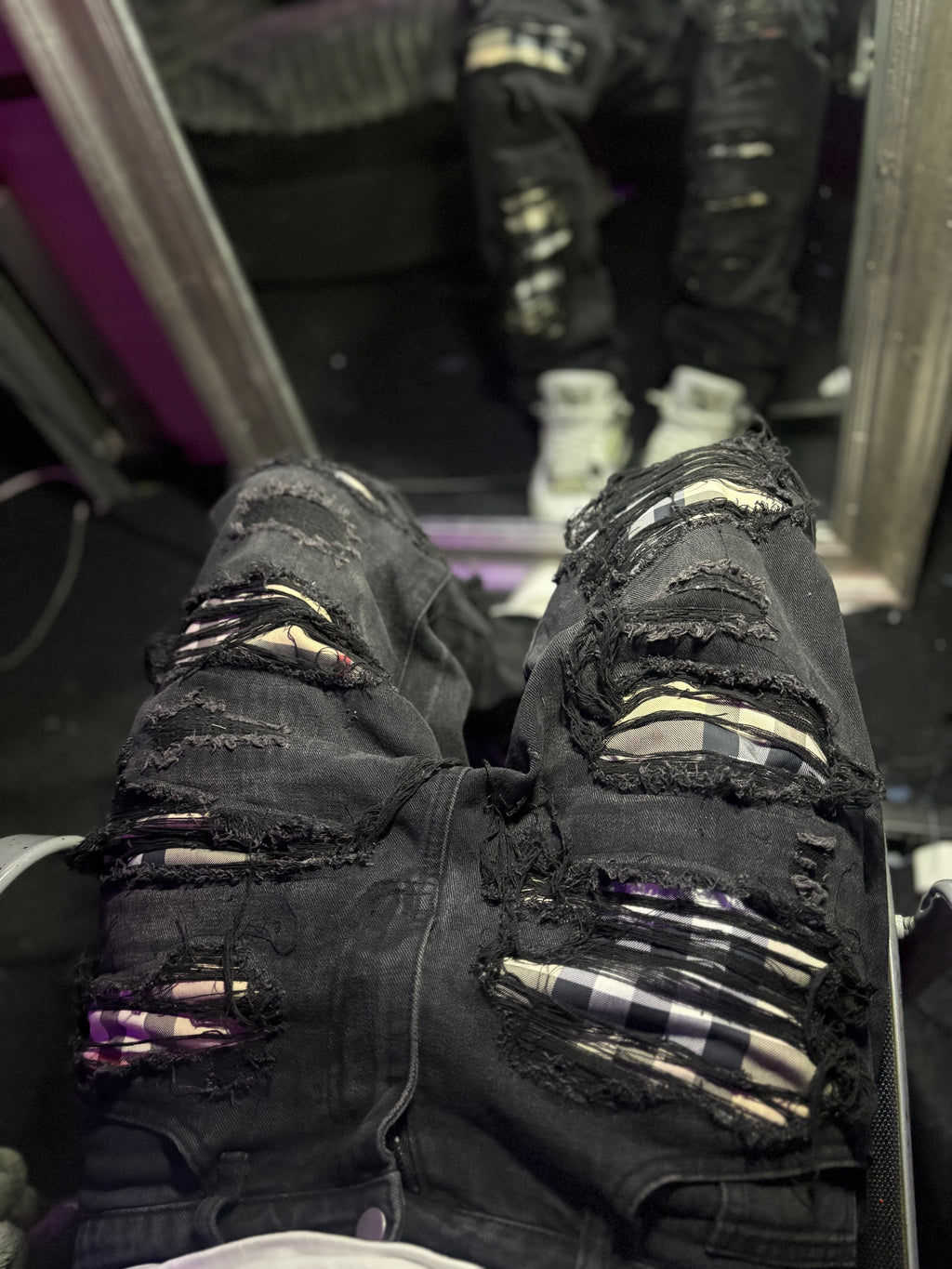 Dripped Slimfit Distressed Jeans | M