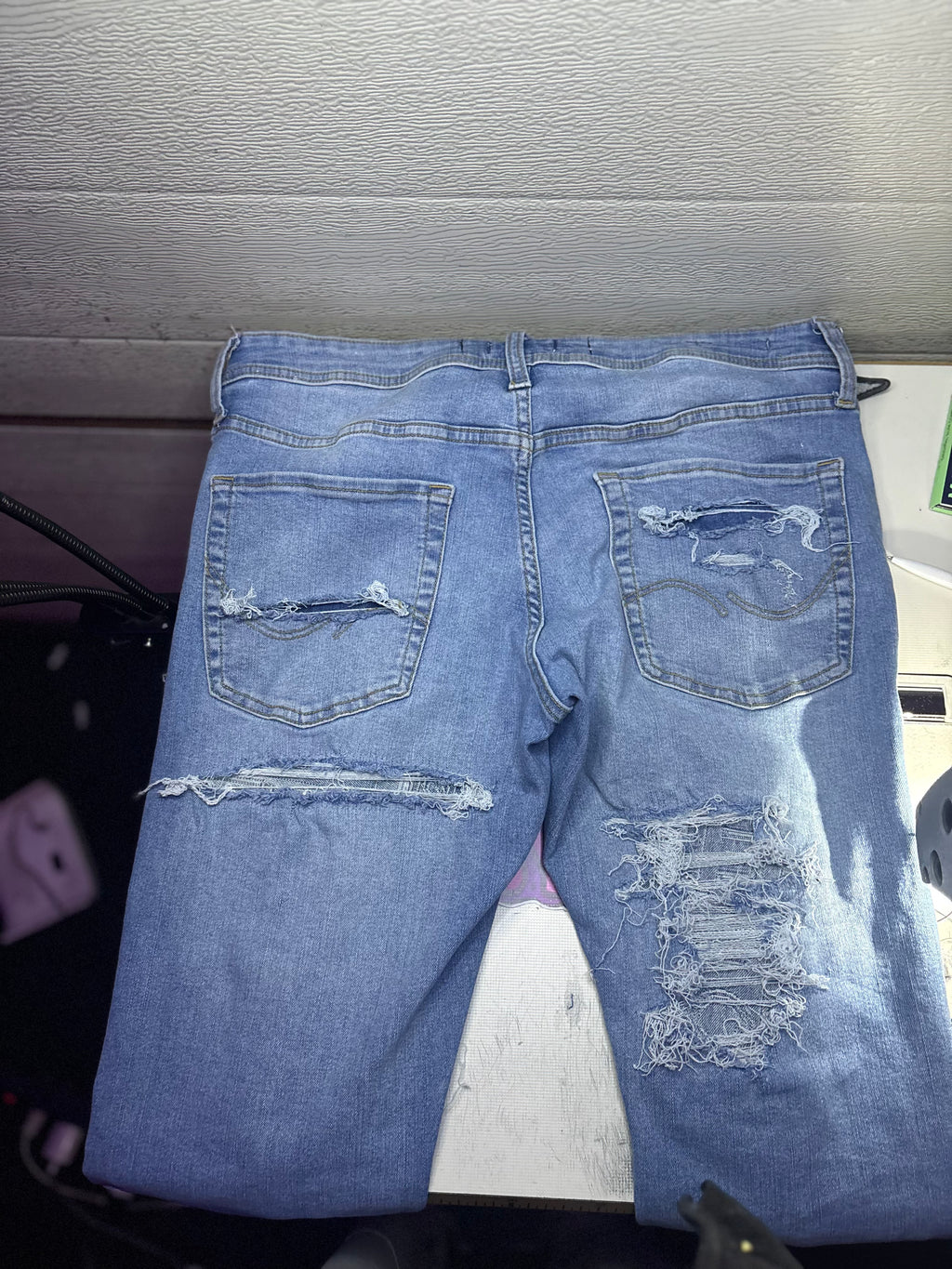 Dripped Slimfit Distressed Jeans | M