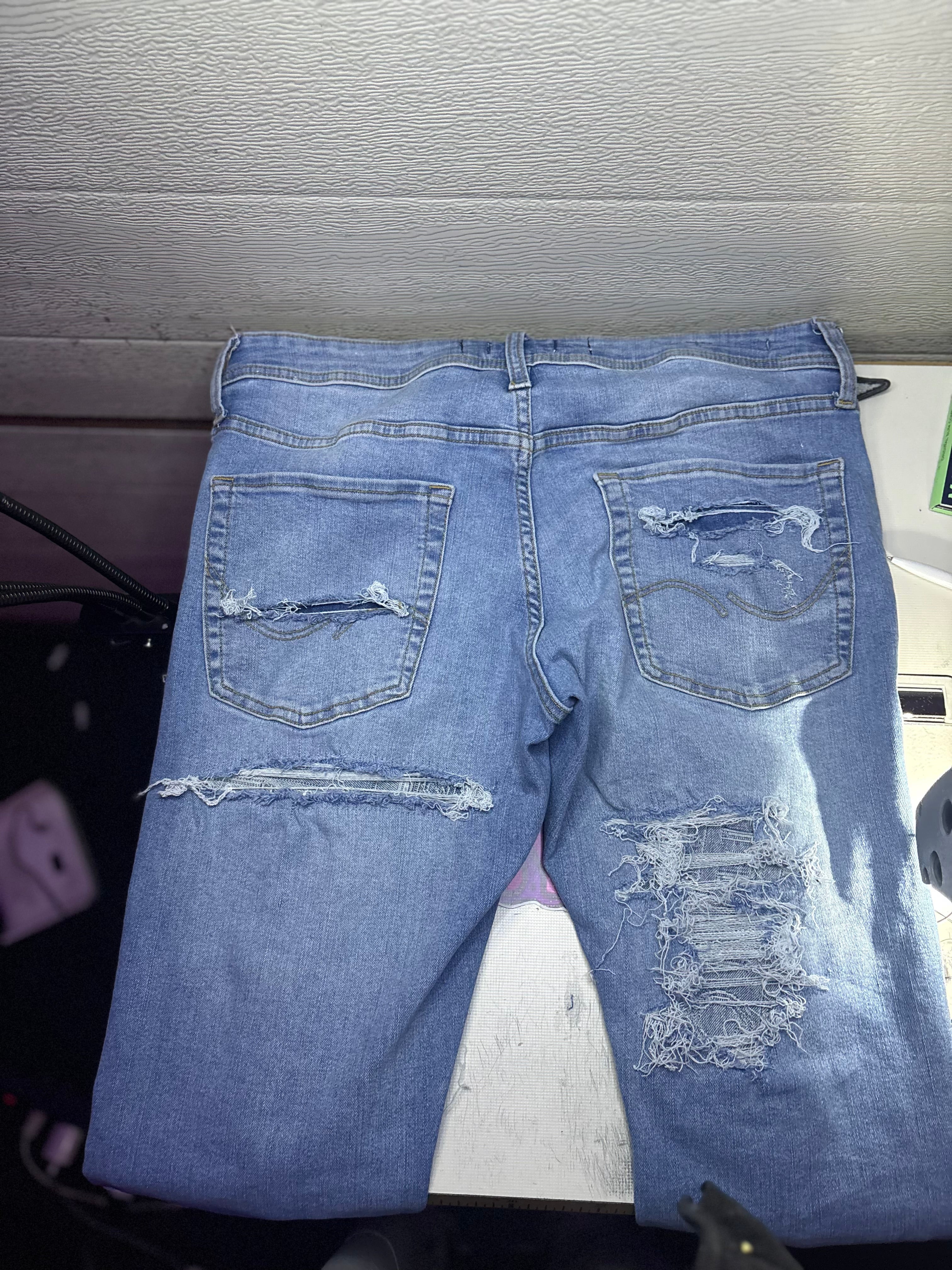 Dripped Slimfit Distressed Jeans | M