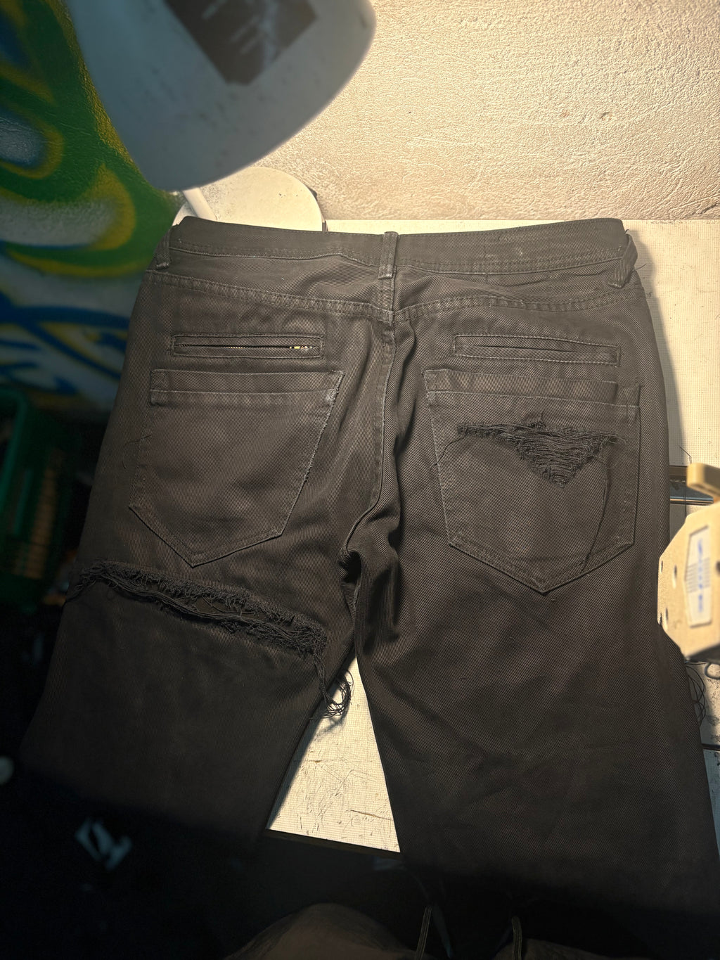 Waxed Dripped Jeans denim | Straight Fit