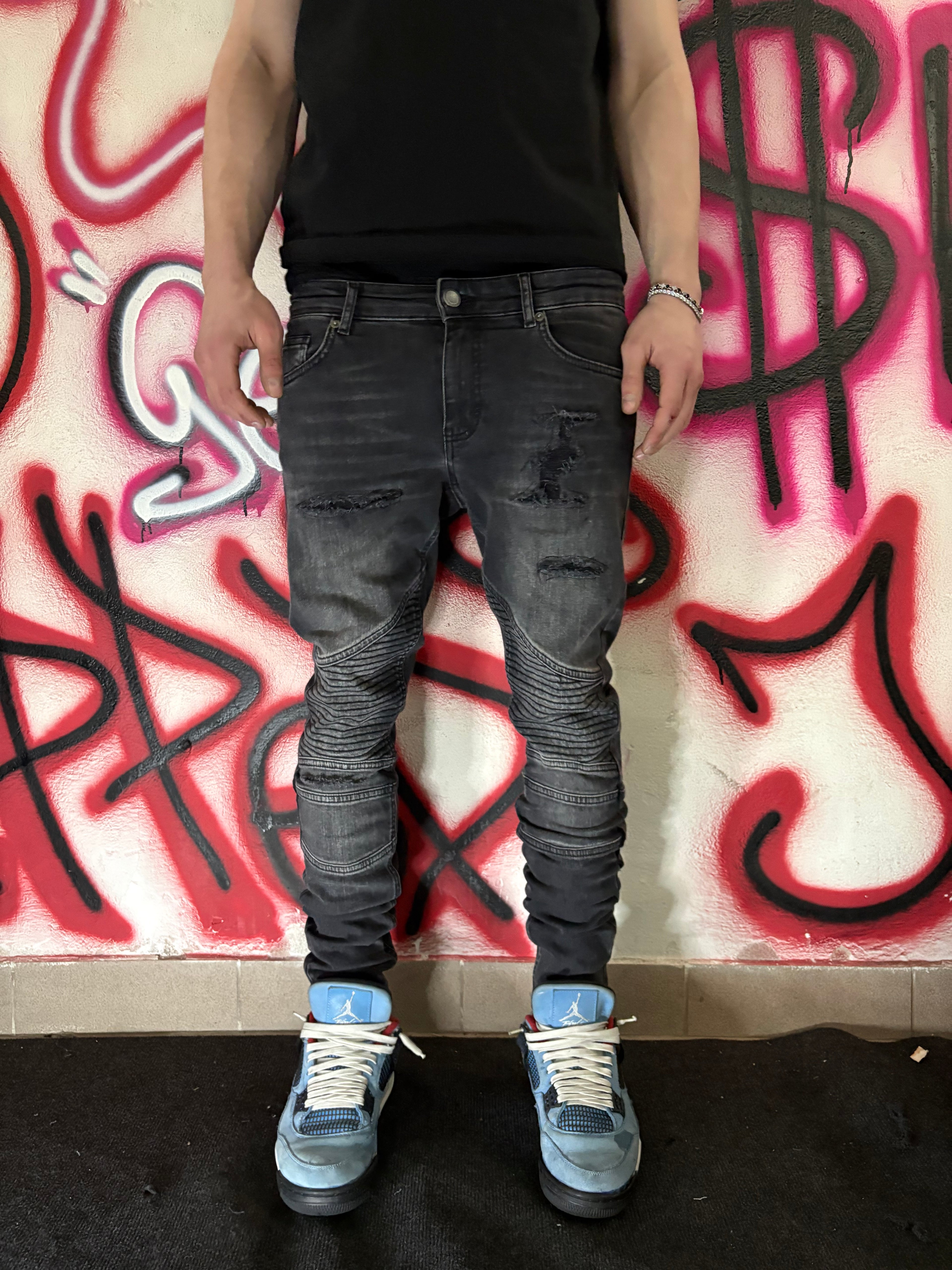 Dripped distressed Slimfit jeans