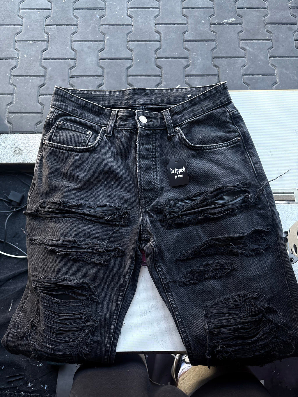 Dripped Straight fit jeans custom