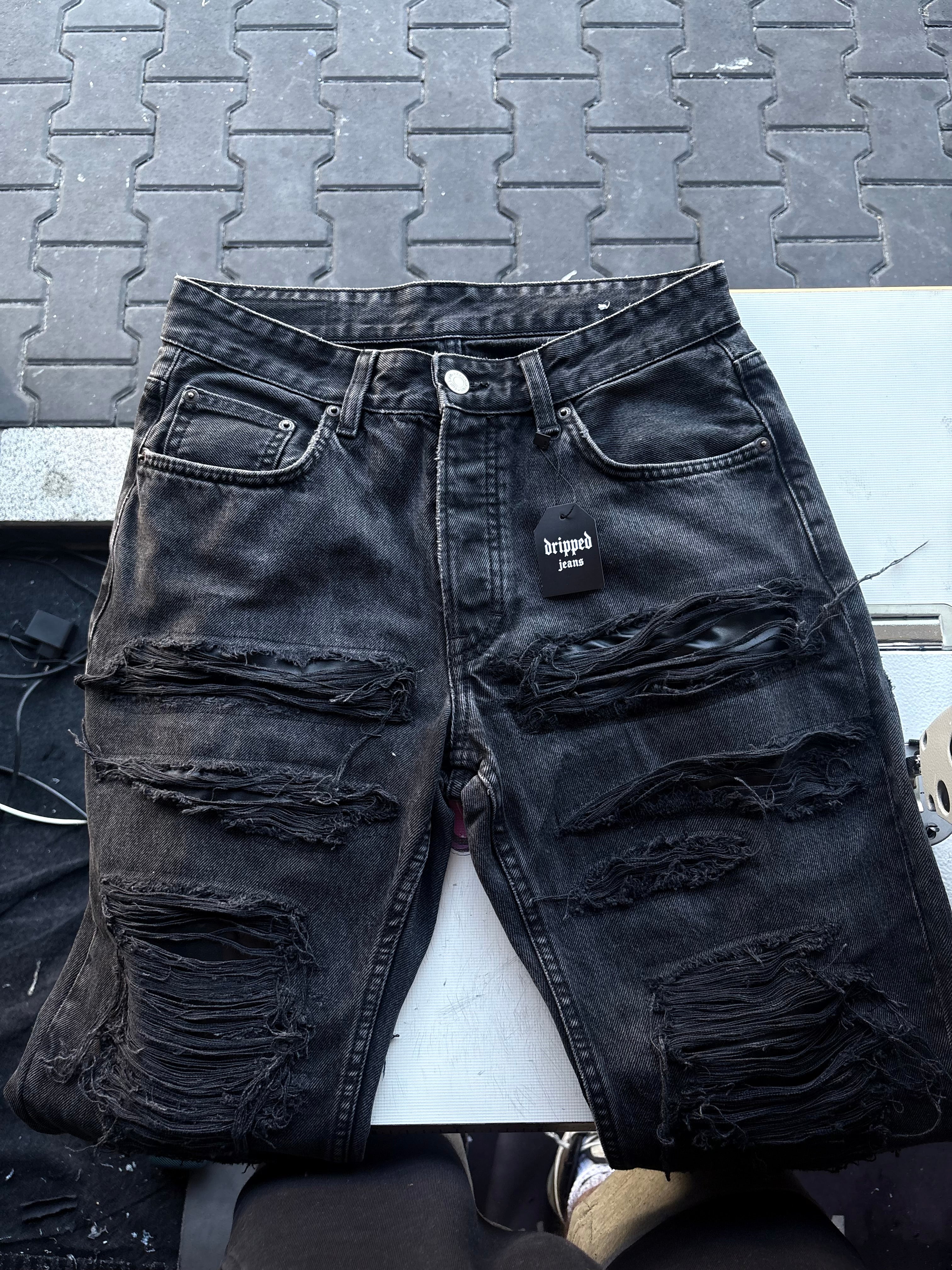 Dripped Straight fit jeans custom