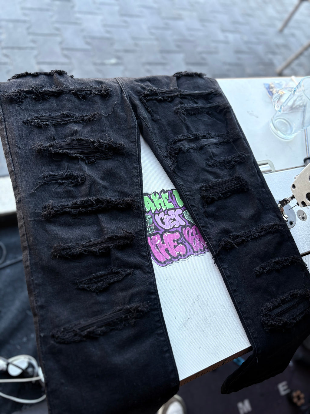 Dripped Slimfit Jeans Custom | M