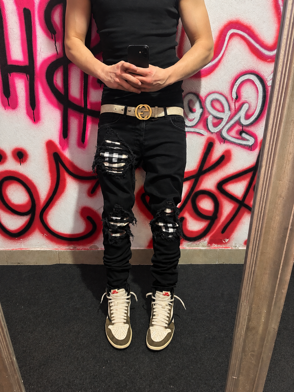 Dripped Burberry custom jeans