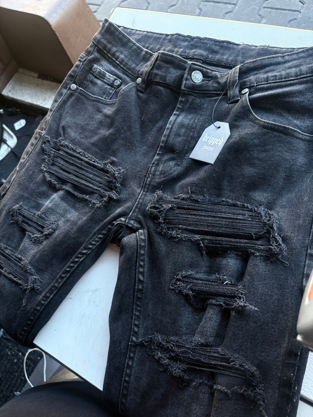 Dripped Slimfit Jeans Custom | M