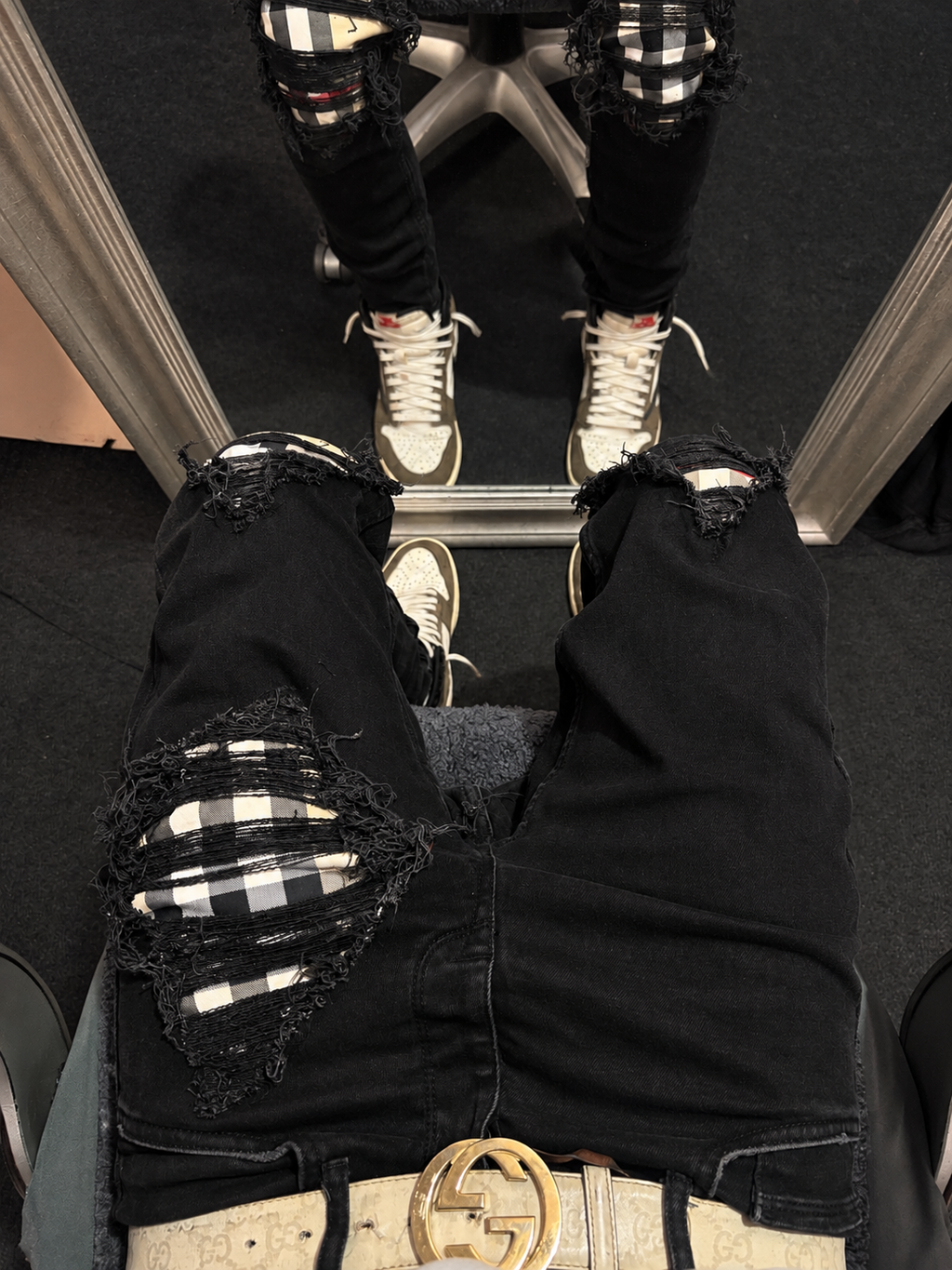 Dripped Burberry custom jeans