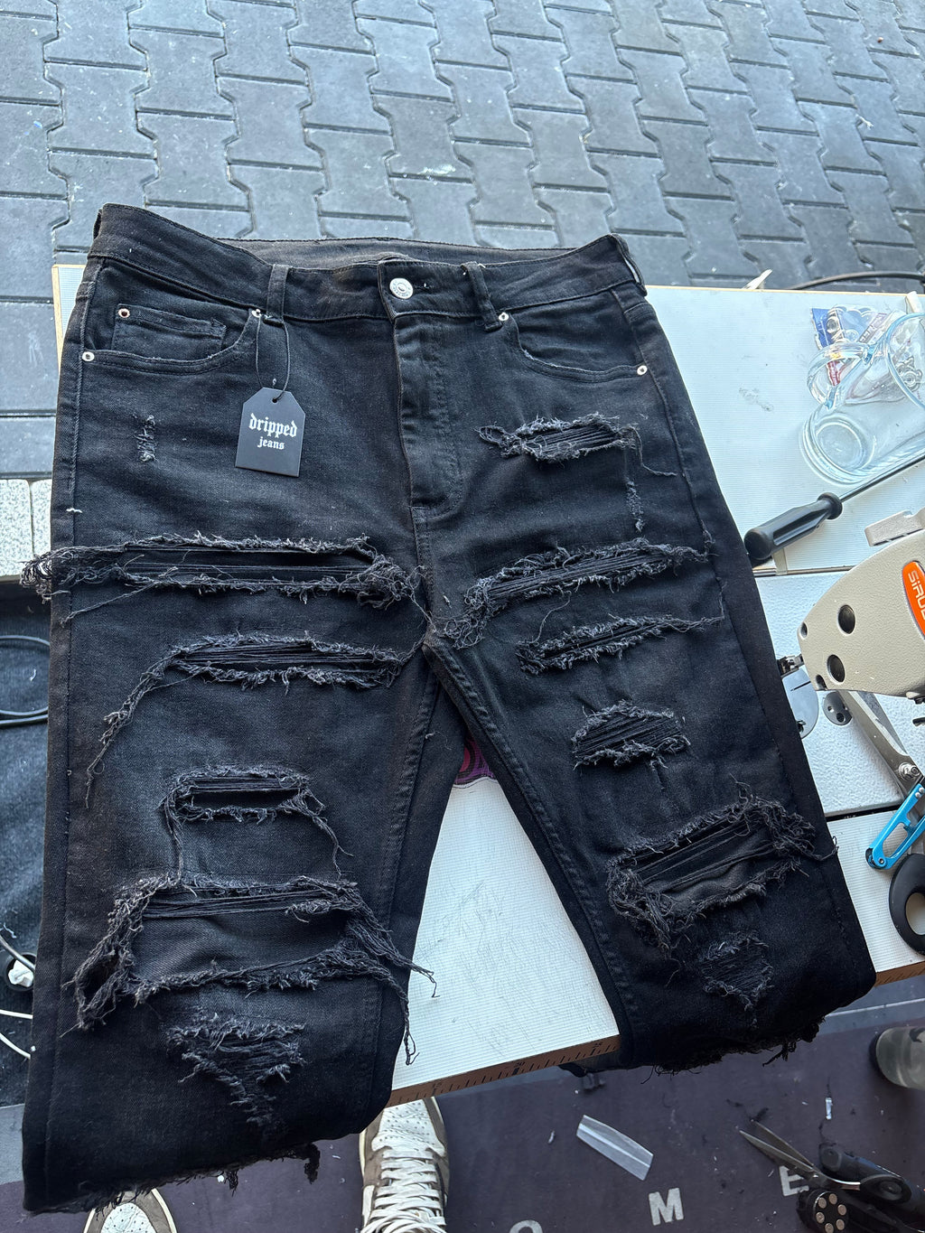 Dripped Slimfit jeans Custom | M