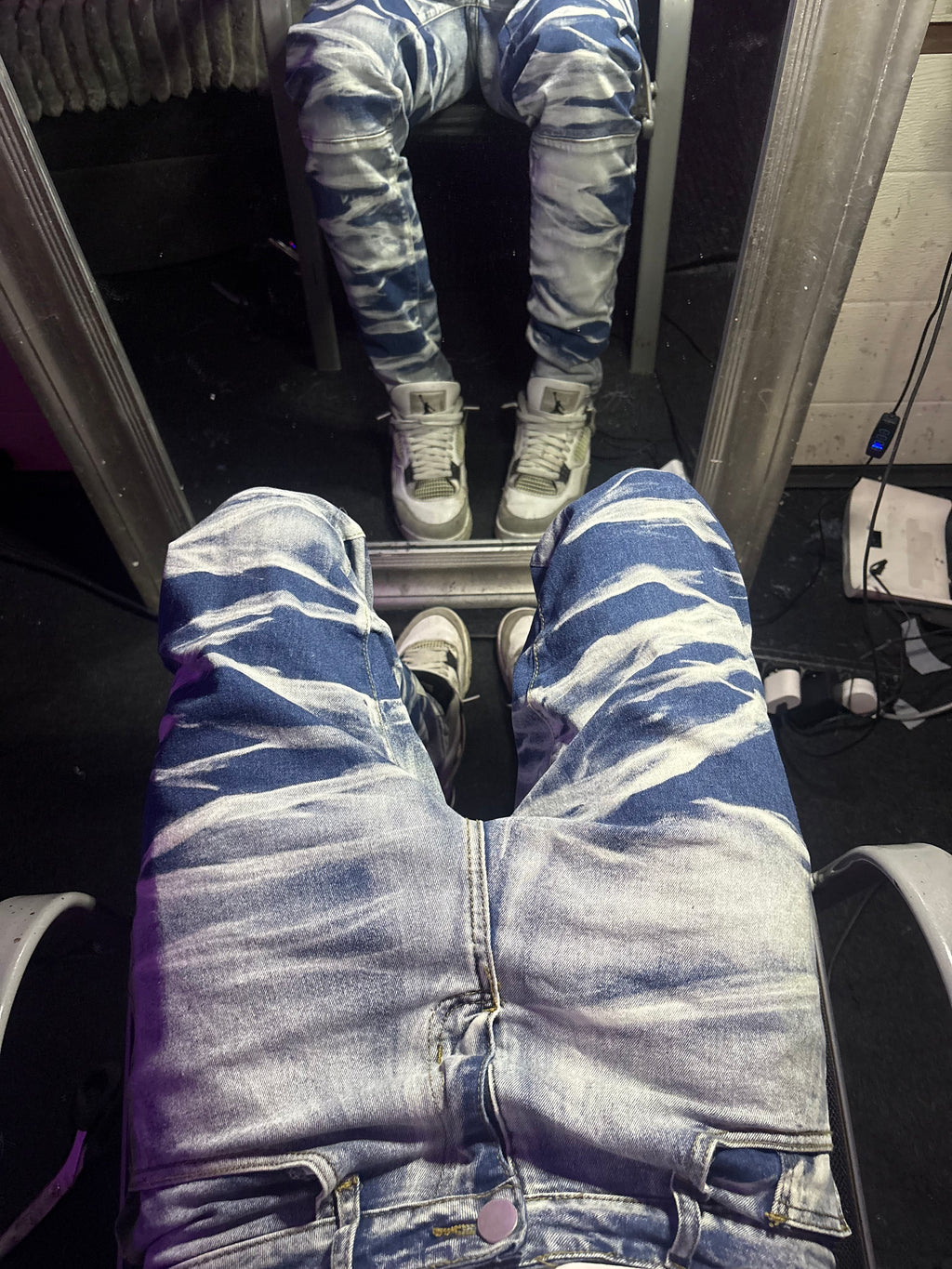 Dripped Slimfit Distressed Jeans | M