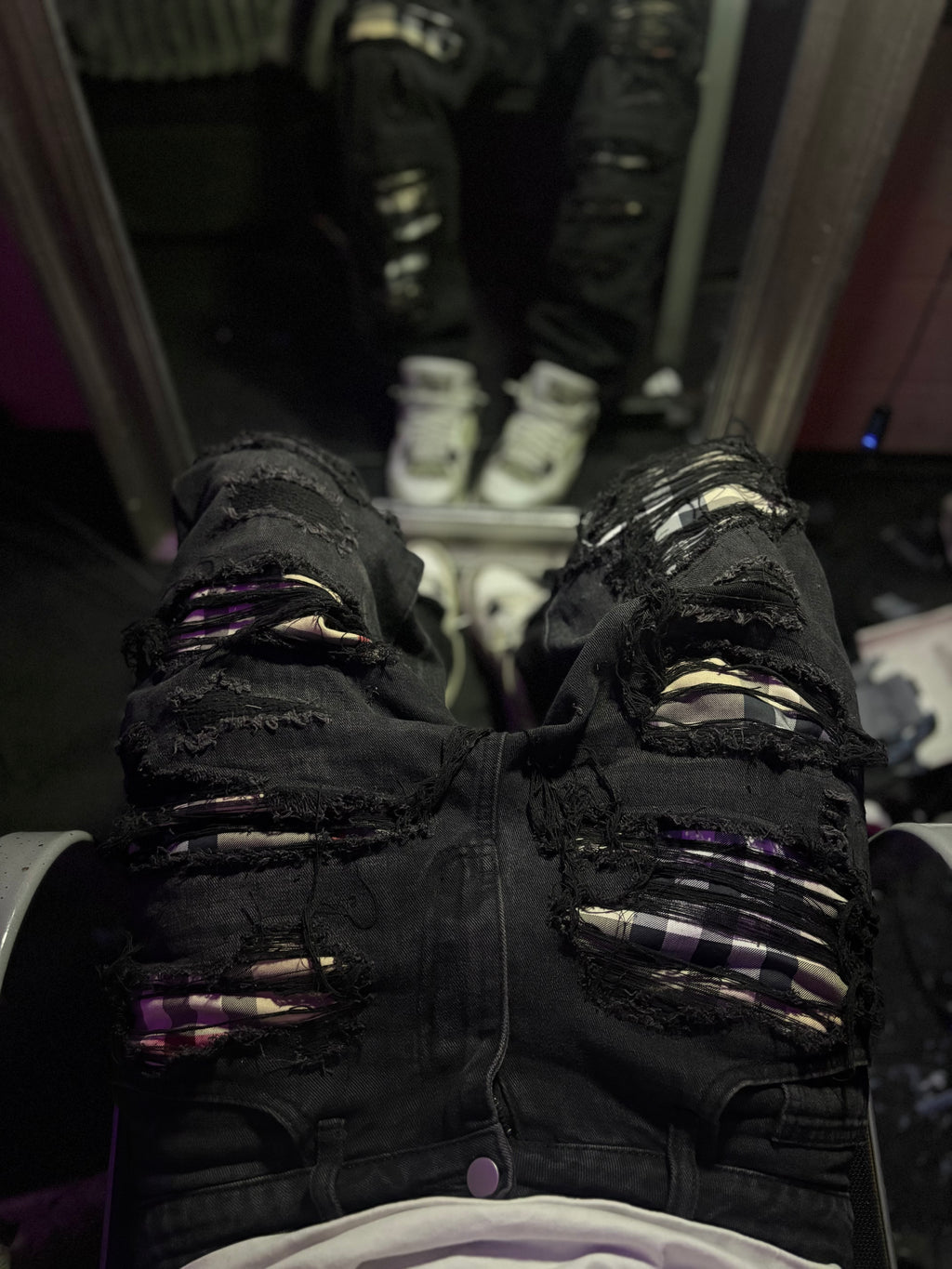 Dripped Slimfit Distressed Jeans | M