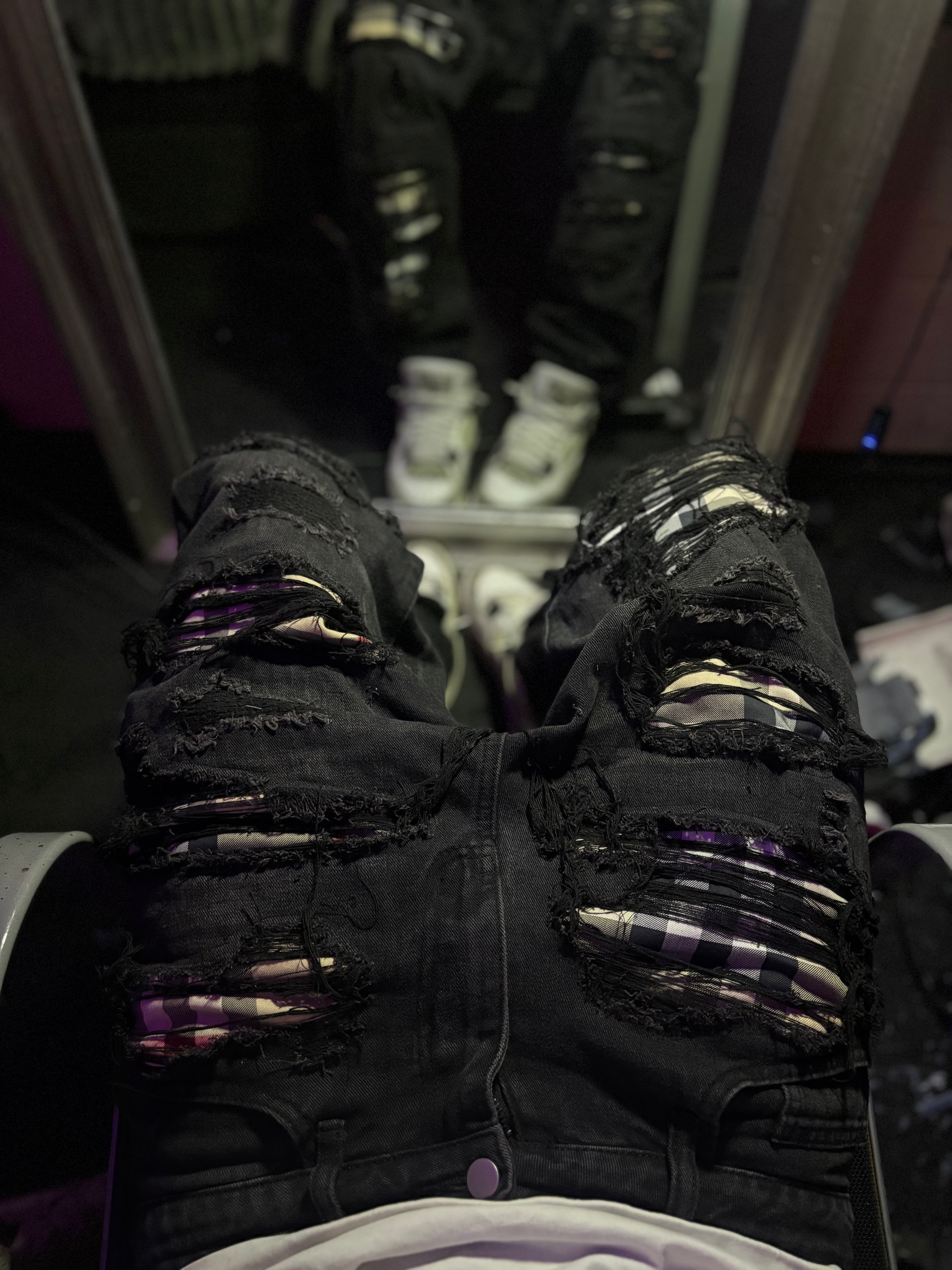 Dripped Slimfit Distressed Jeans | M