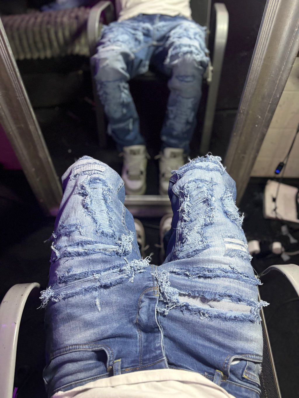 Dripped Slimfit Distressed Jeans | M