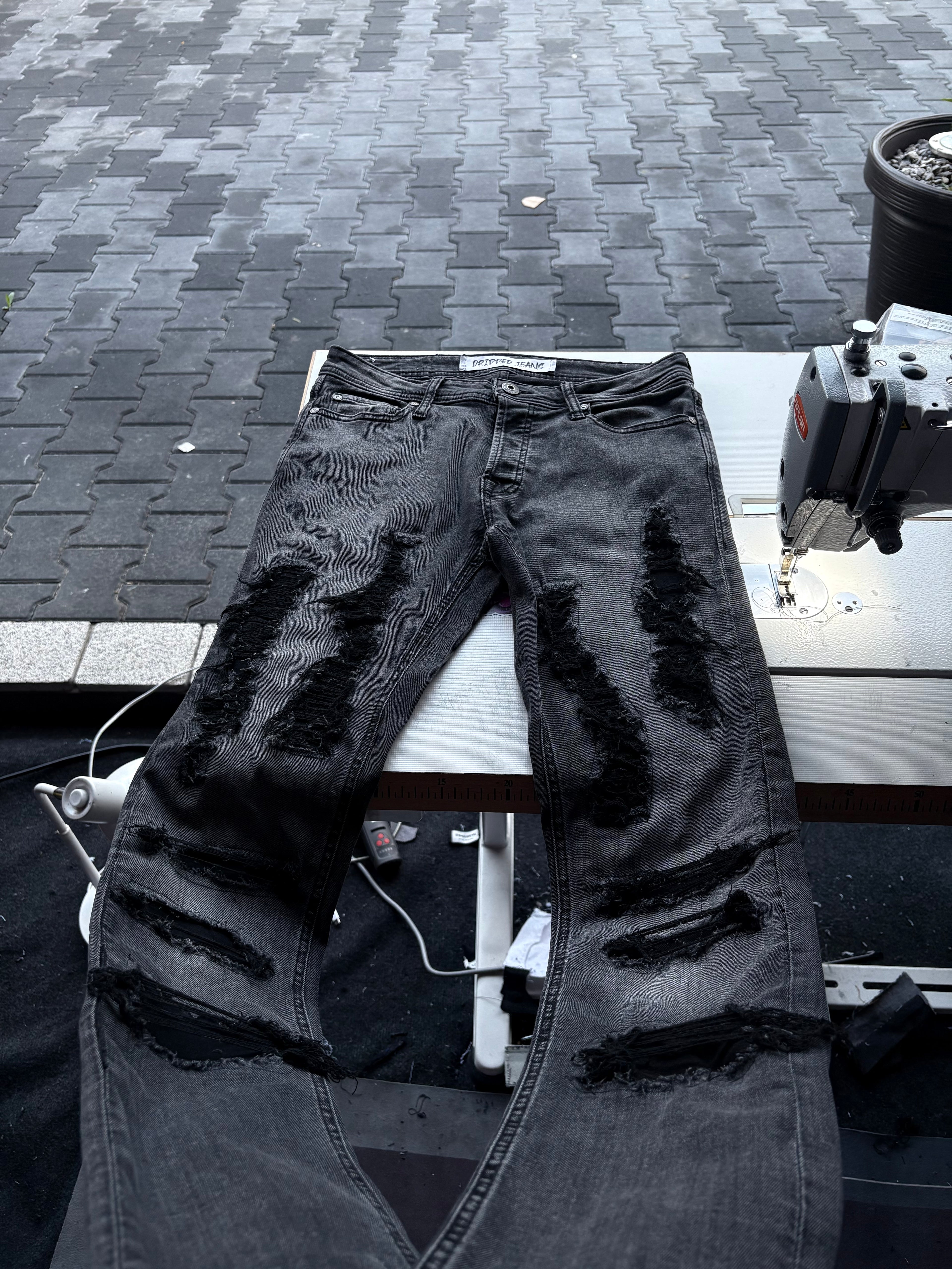 Dripped Jeans Slimfit Custom | S