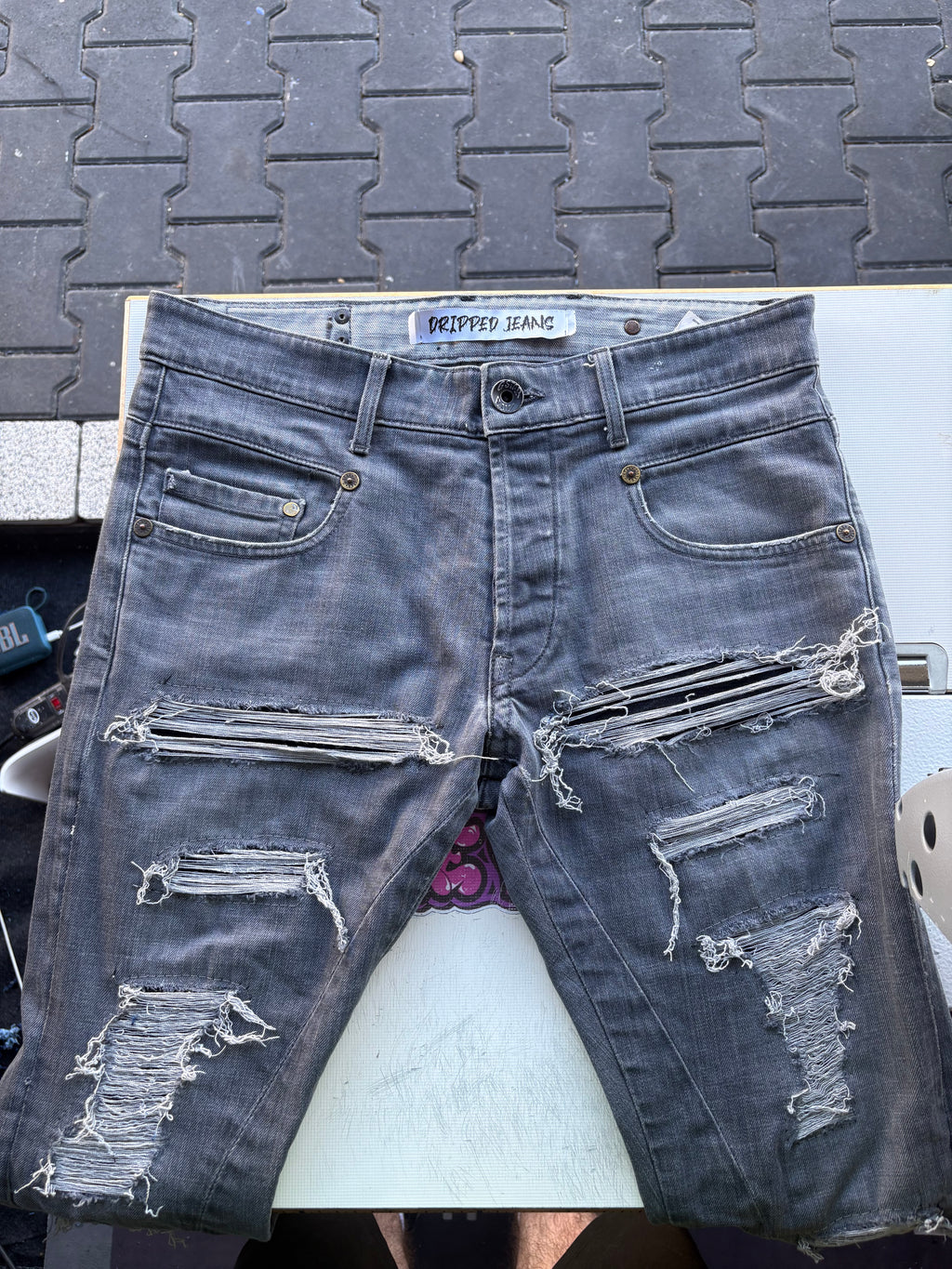 Dripped Slimfit Custom Jeans | M