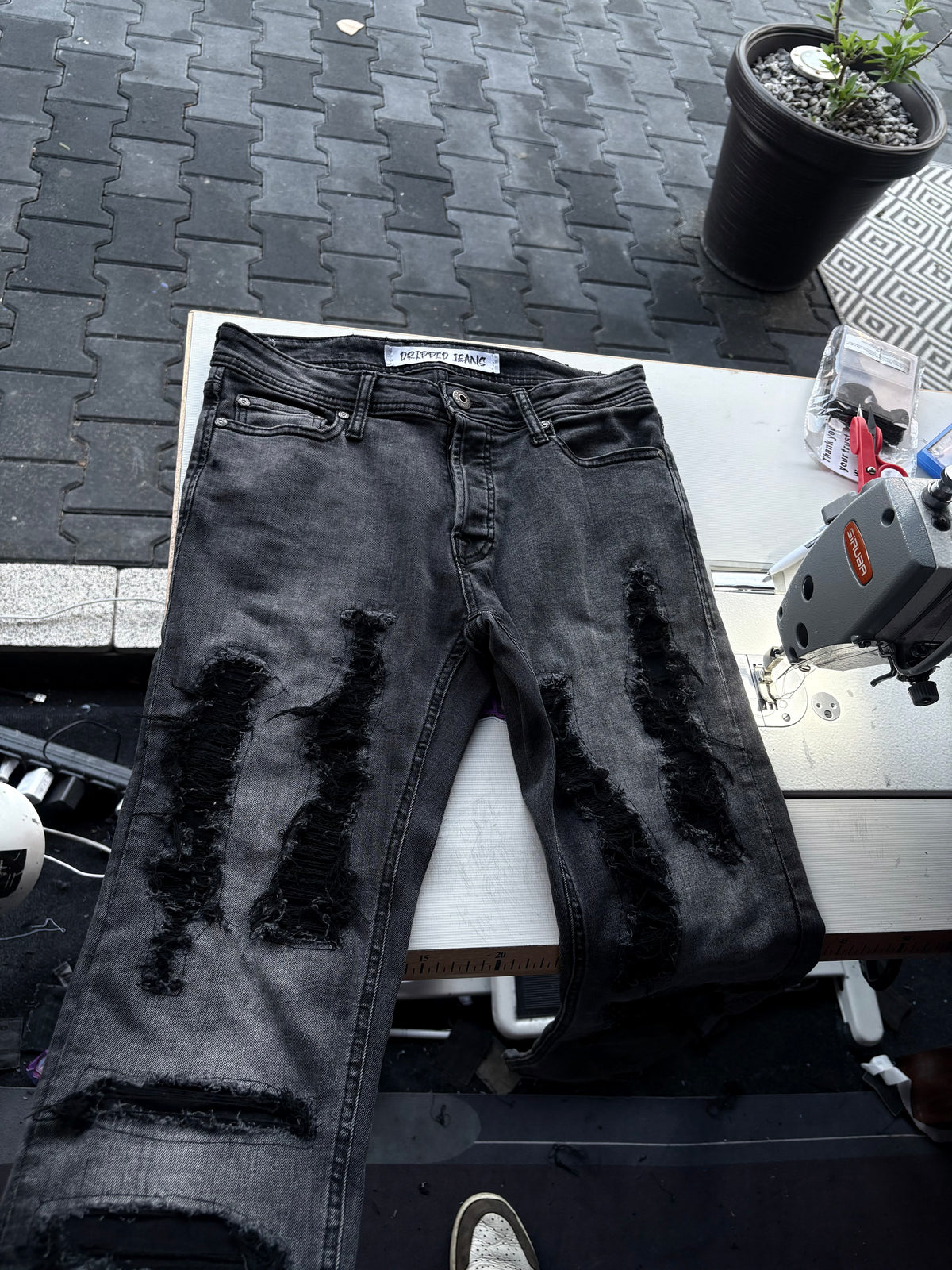 Dripped Jeans Slimfit Custom | S