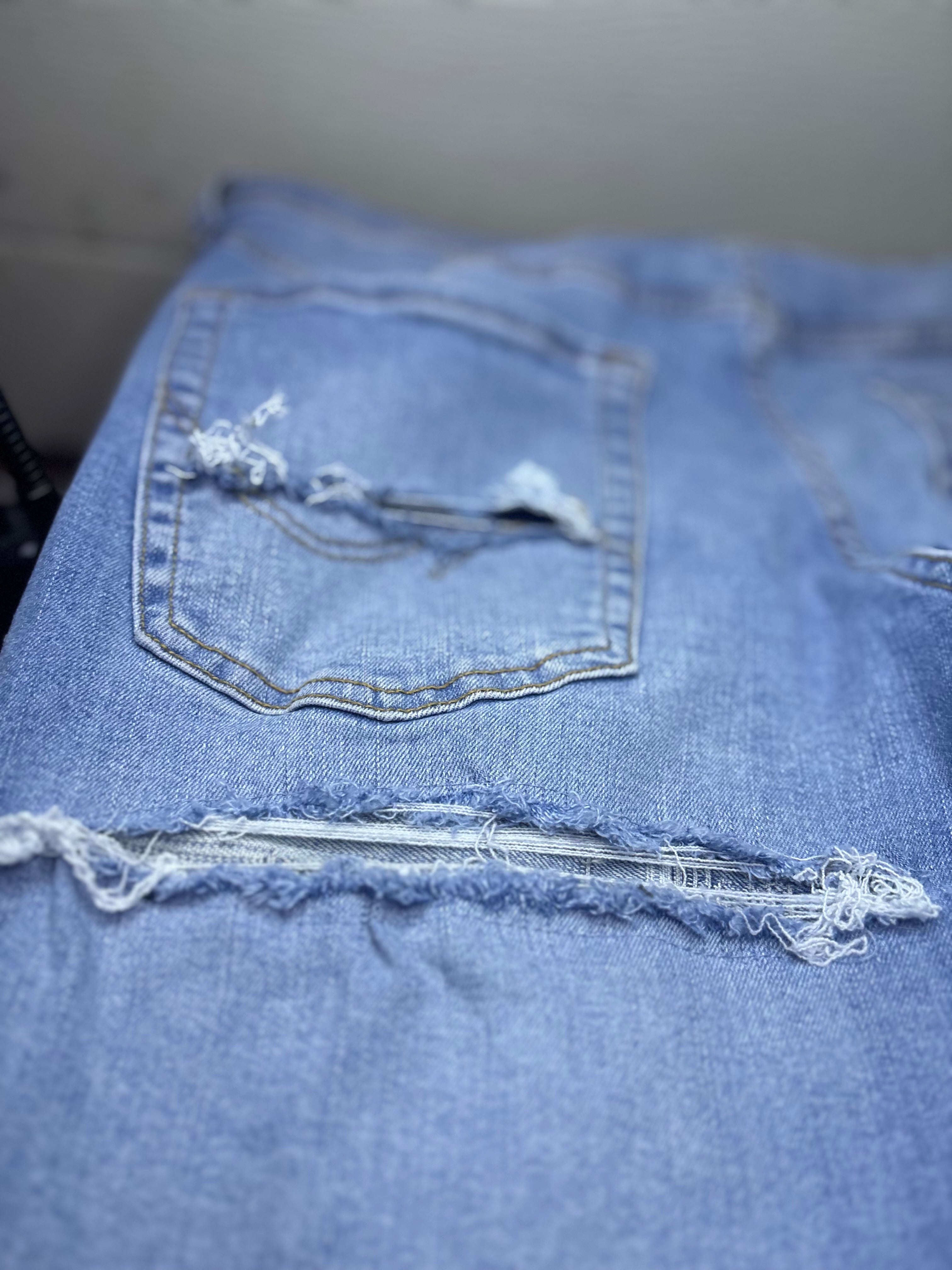 Dripped Slimfit Distressed Jeans | M