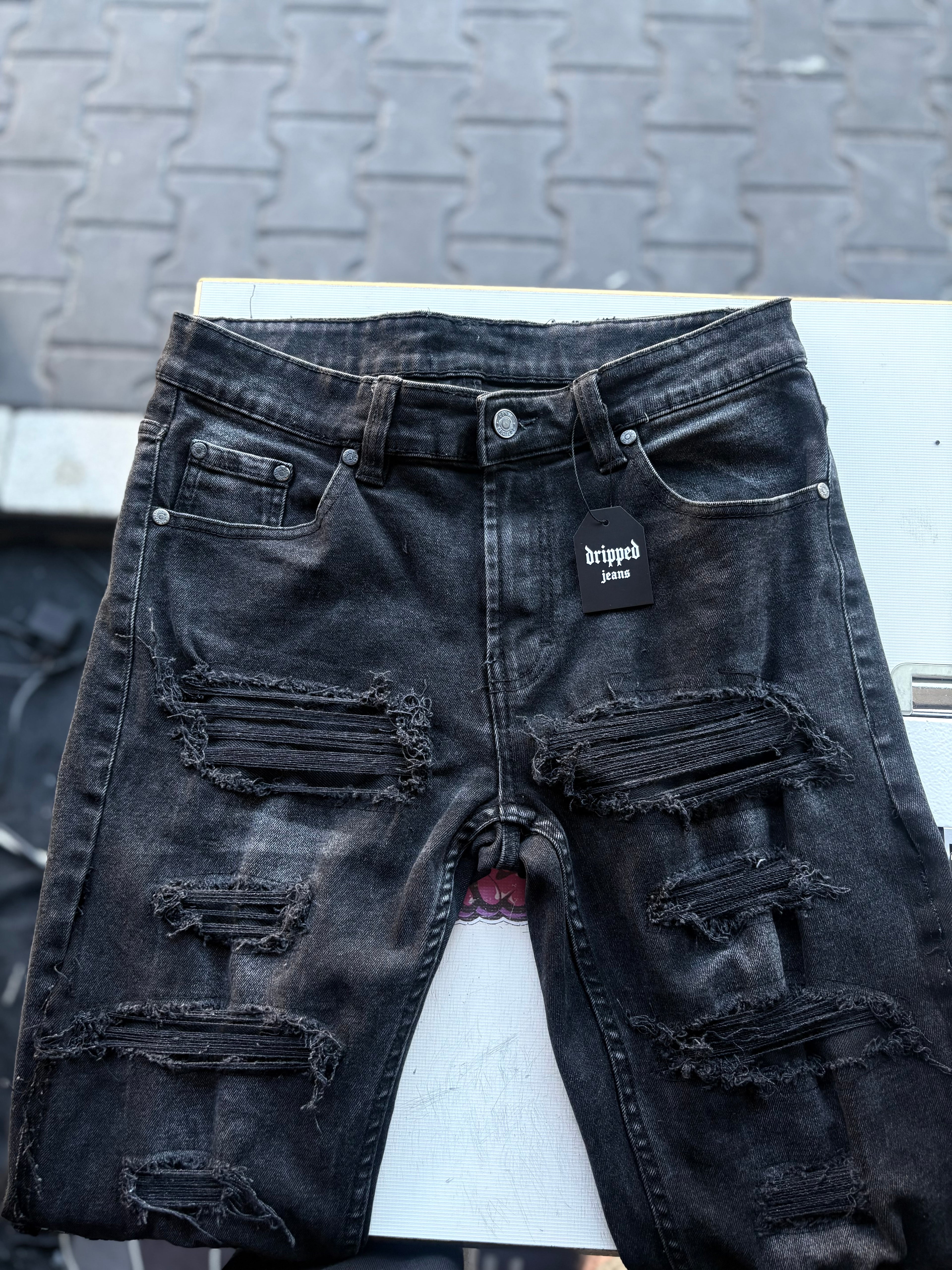 Dripped Slimfit Jeans Custom | M