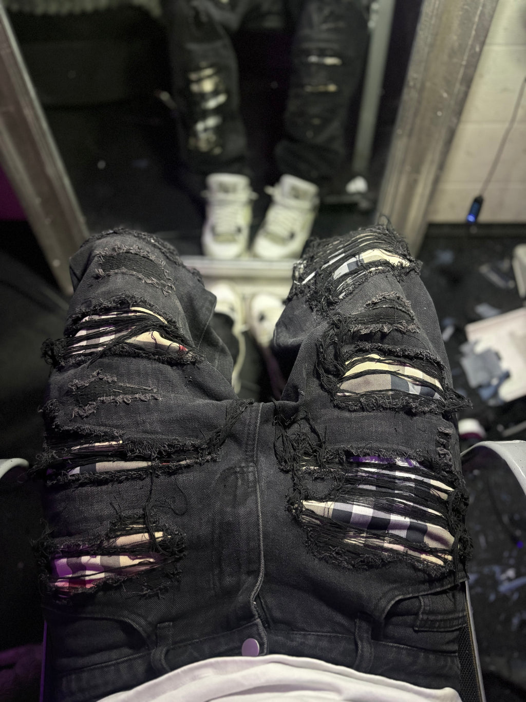 Dripped Slimfit Distressed Jeans | M