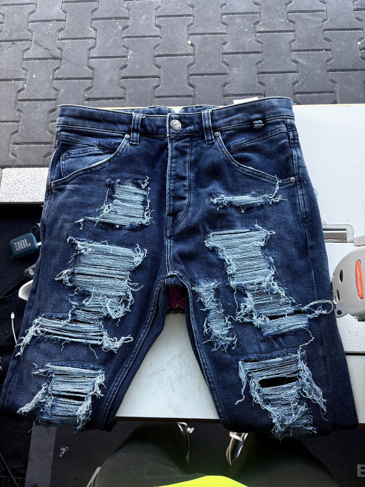 Dripped Slimfit Custom Jeans | M
