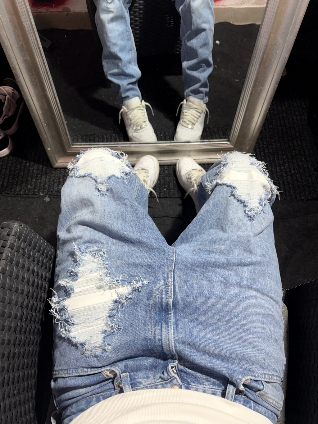 Dripped Slimfit Jeans Blue