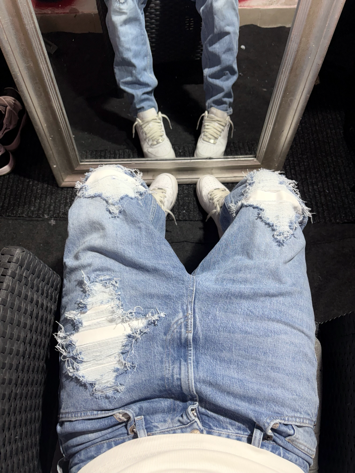Dripped Slimfit Jeans Blue