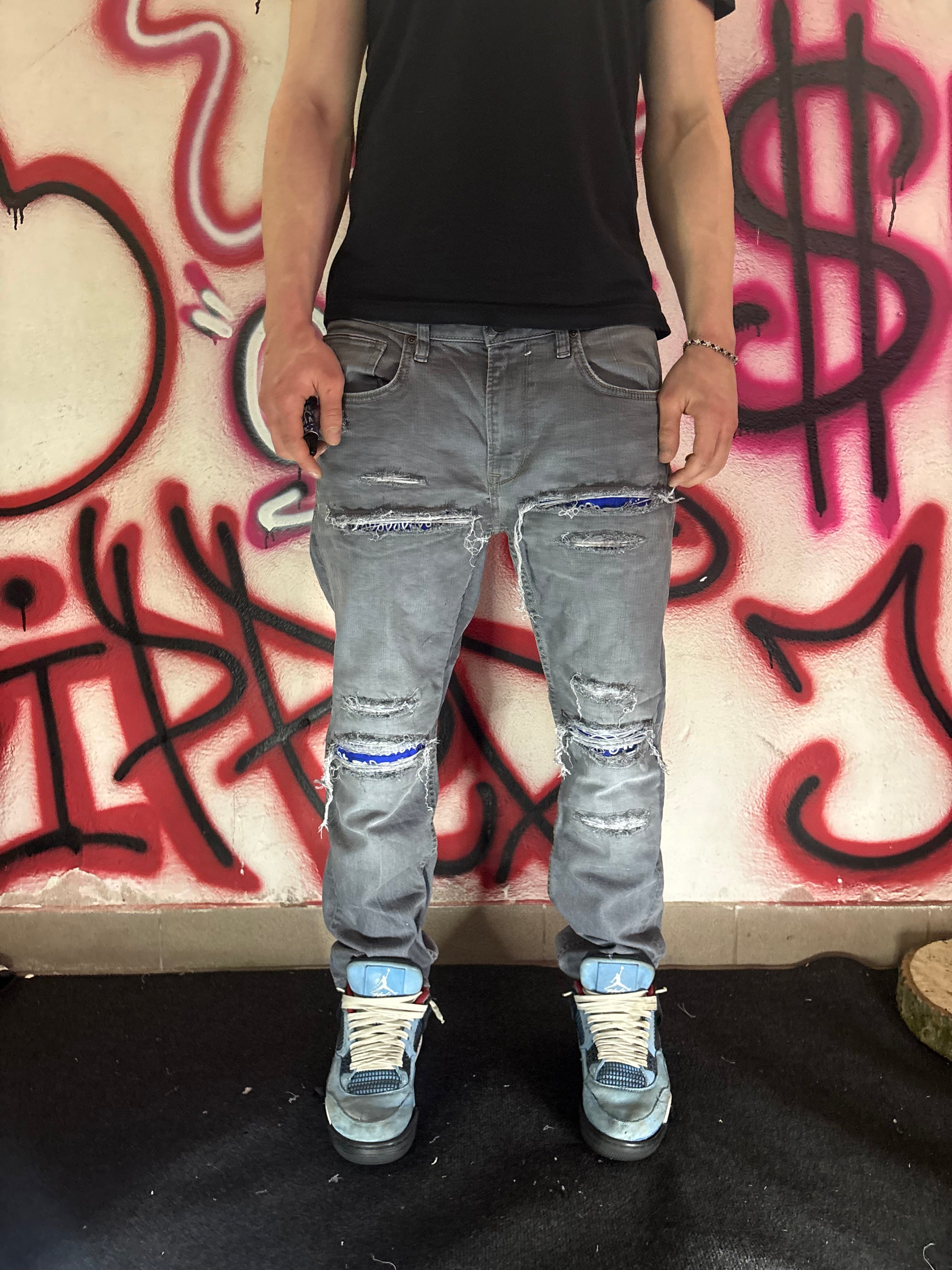 Dripped Slimfit distressed jeans | L