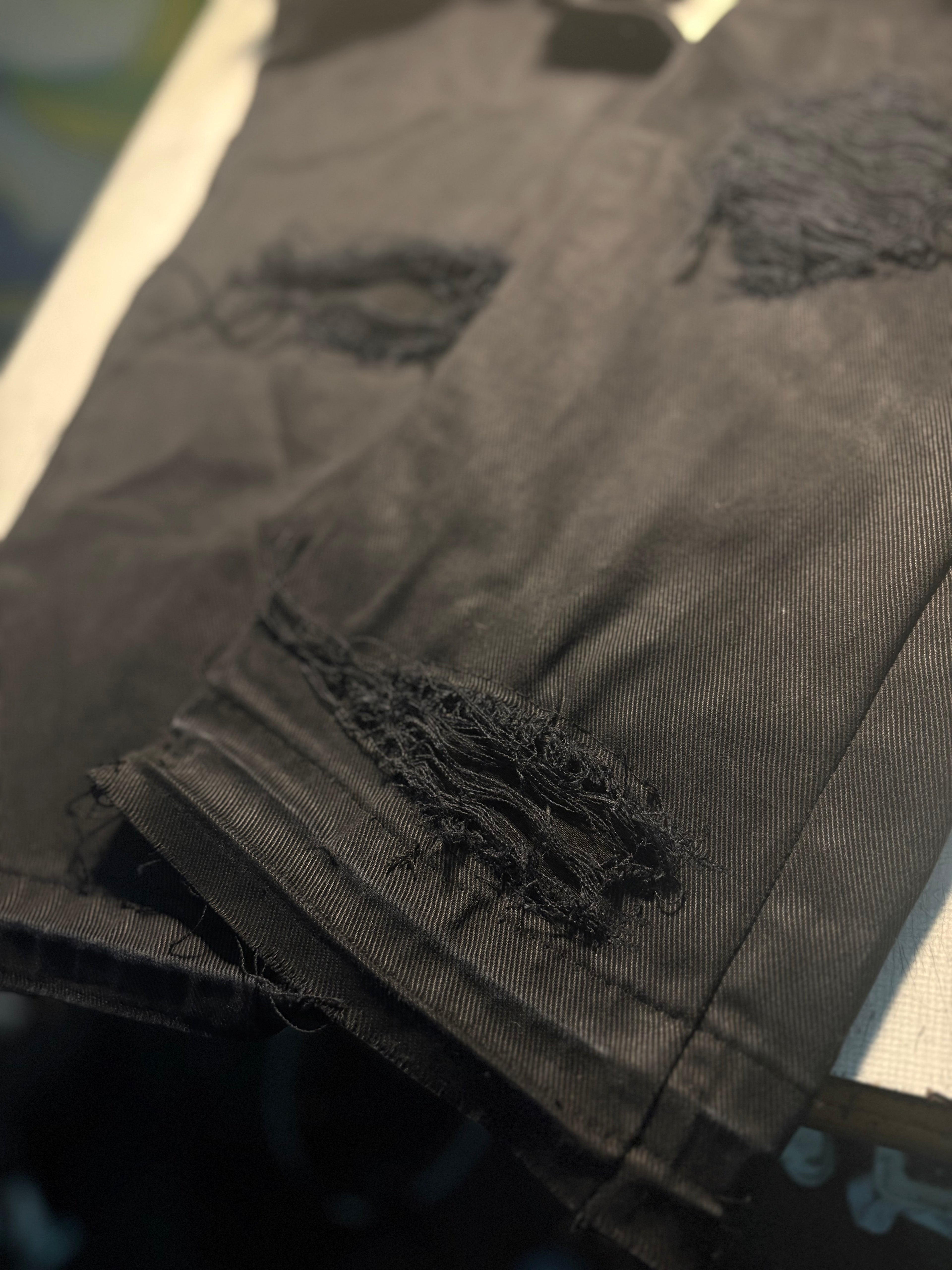 Waxed Dripped Jeans denim | Straight Fit