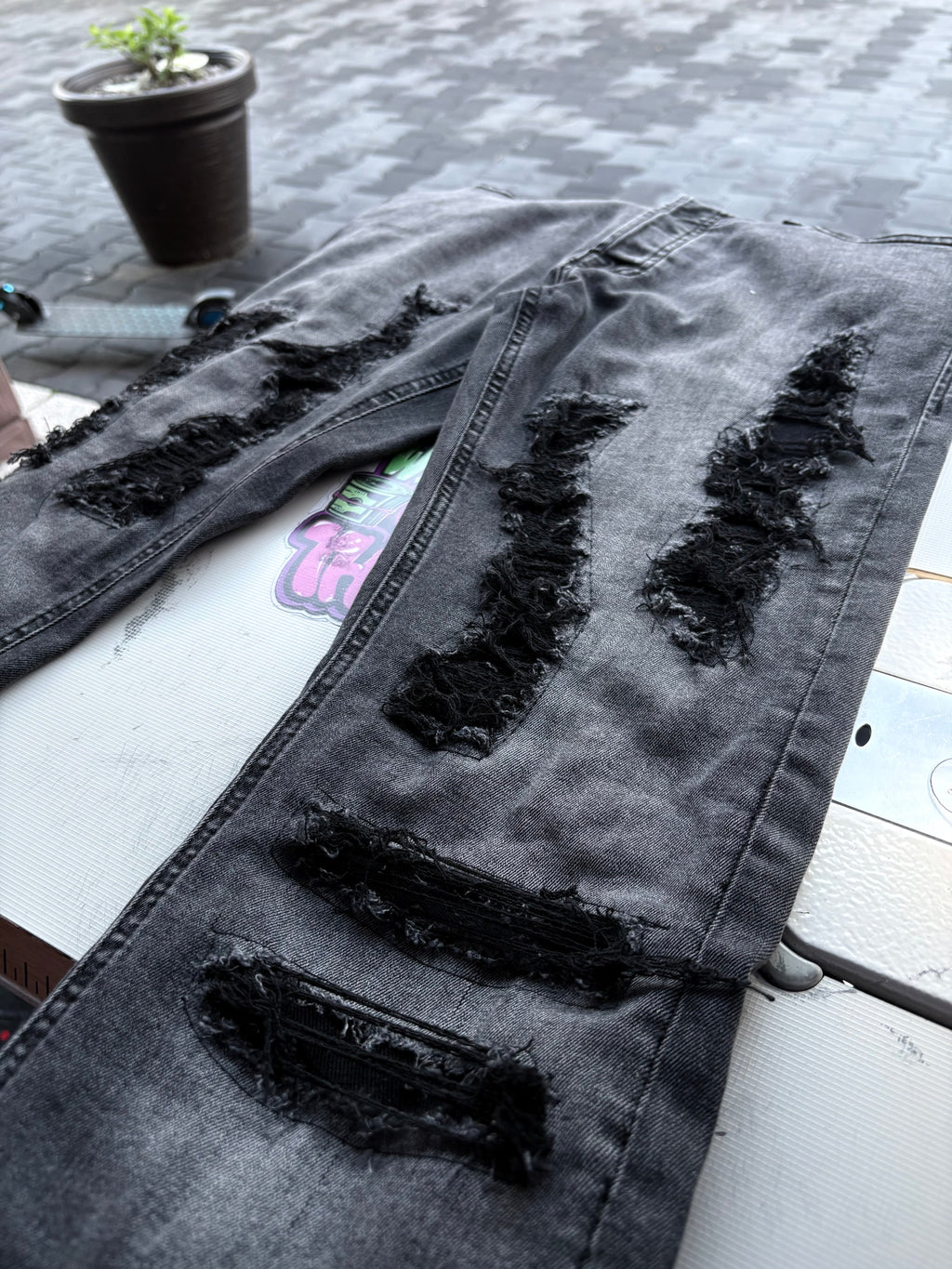 Dripped Jeans Slimfit Custom | S