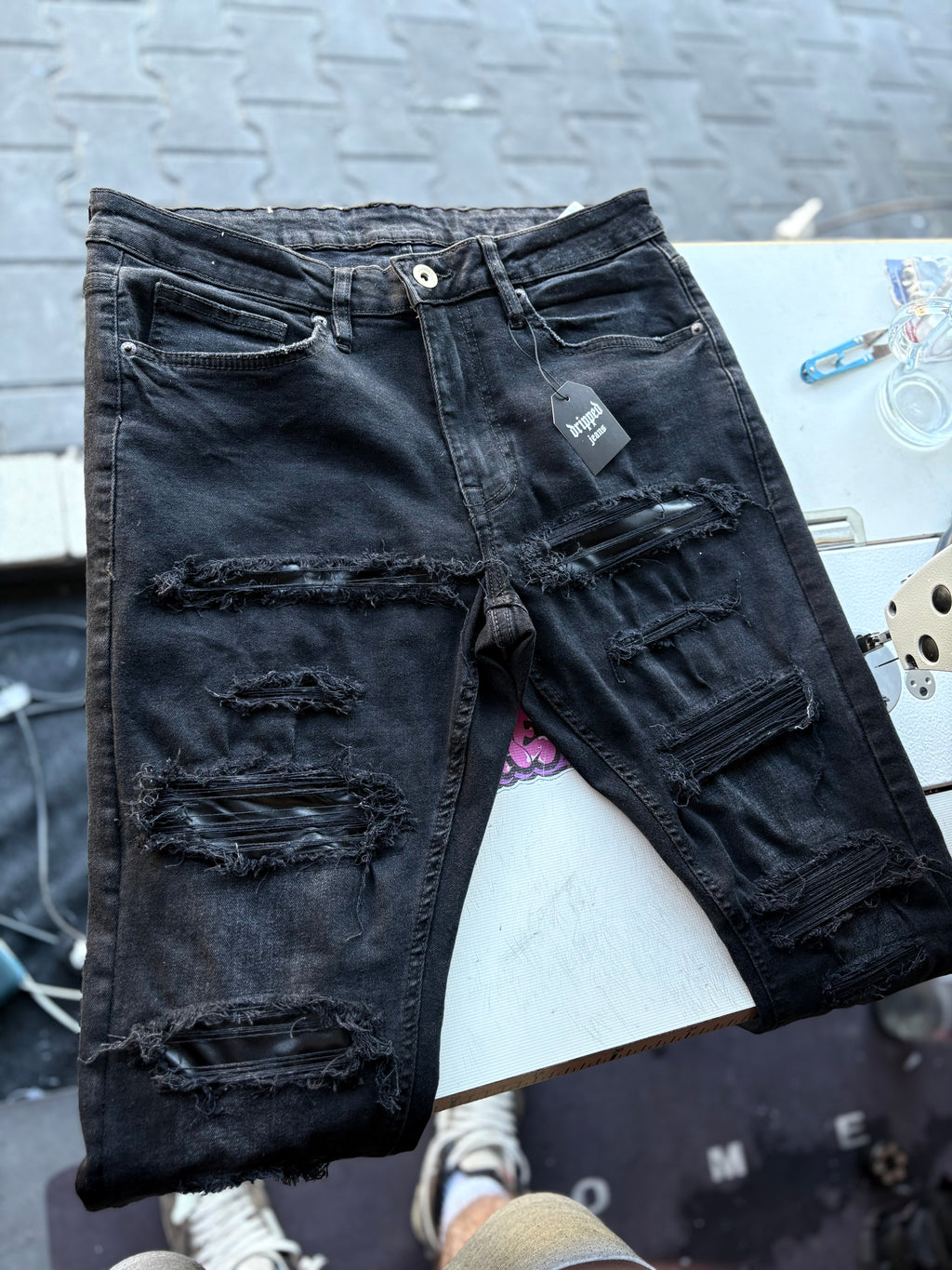 Dripped Slimfit jeans Custom | M