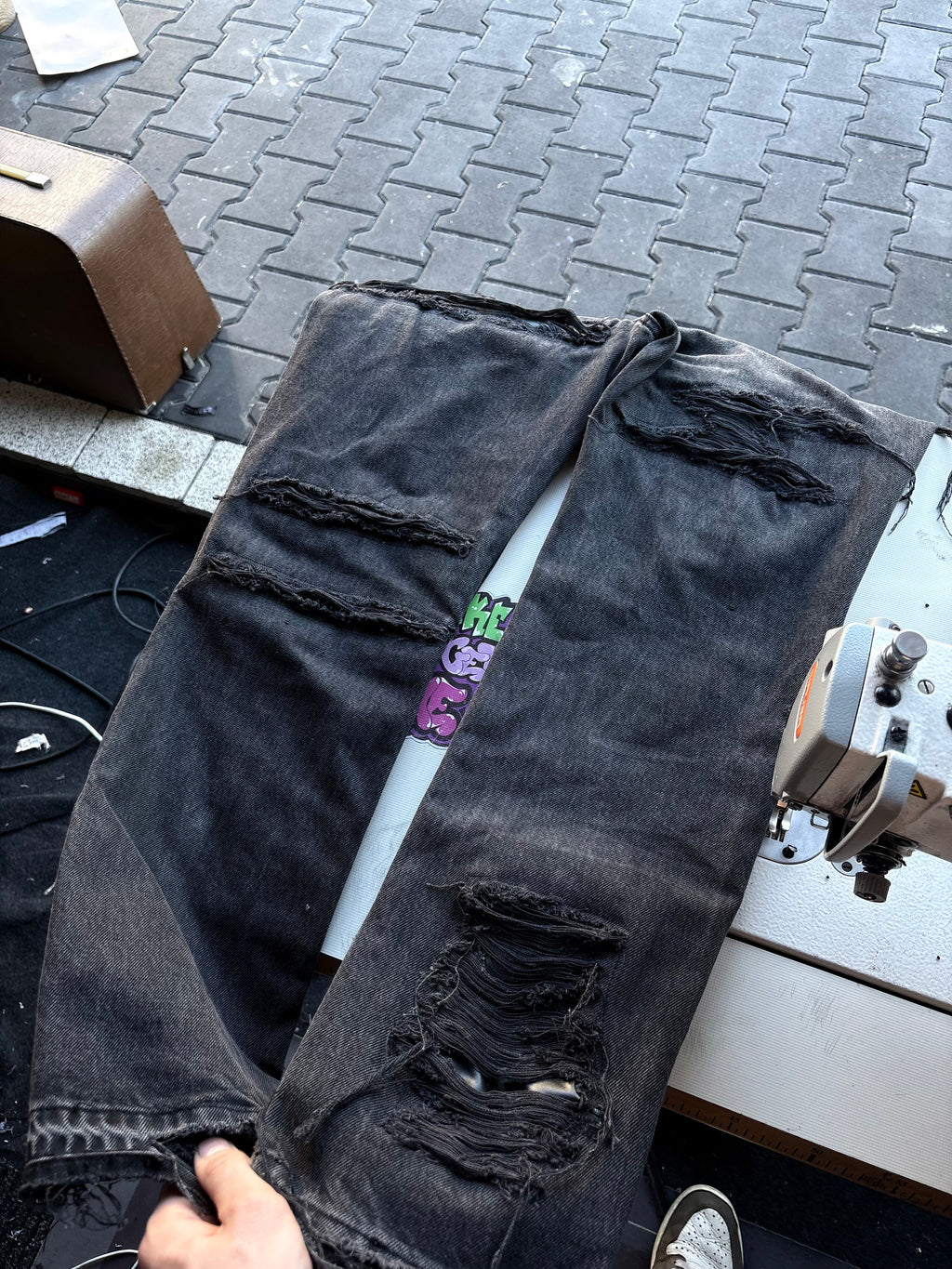 Dripped Straight fit jeans custom
