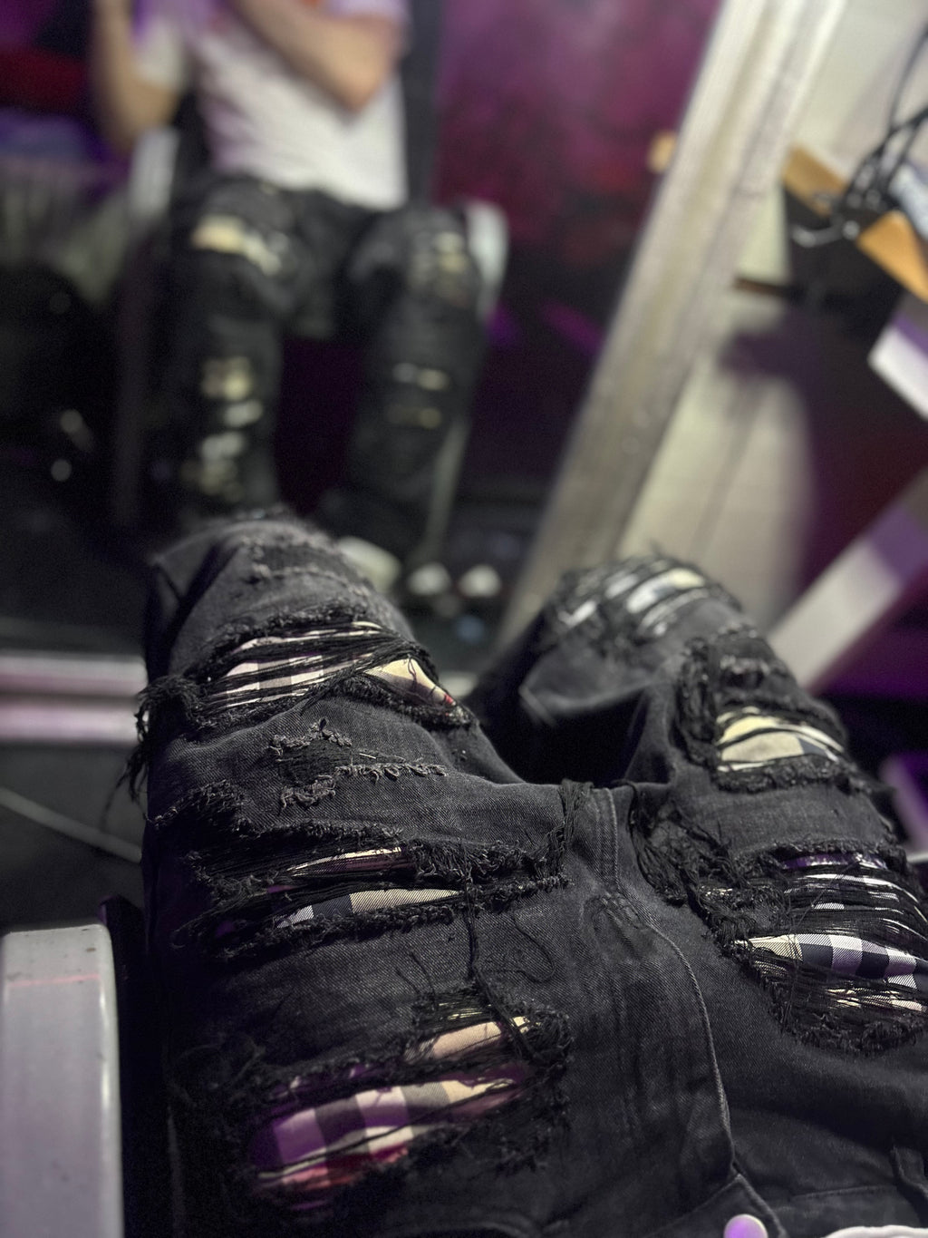 Dripped Slimfit Distressed Jeans | M