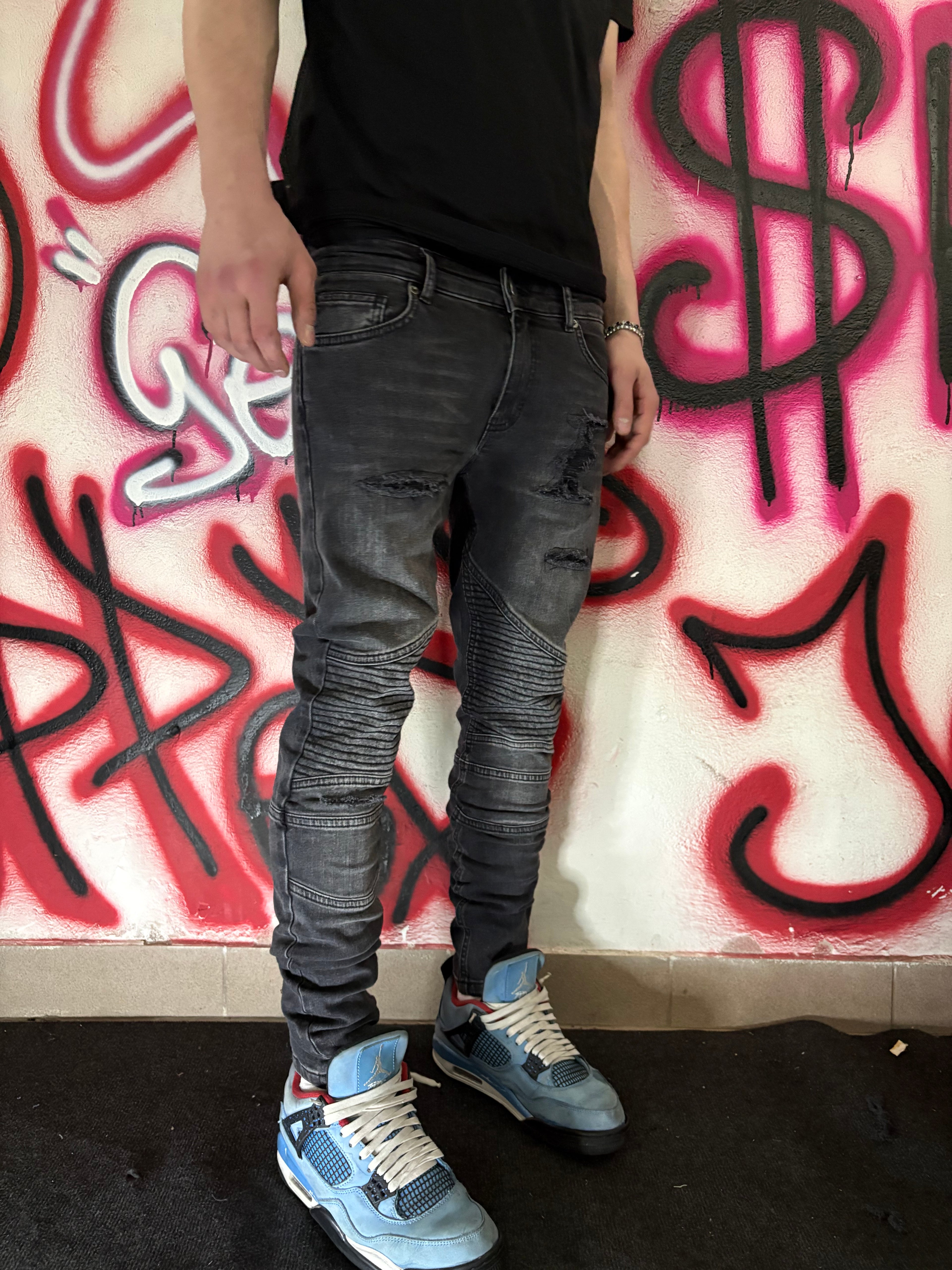 Dripped distressed Slimfit jeans