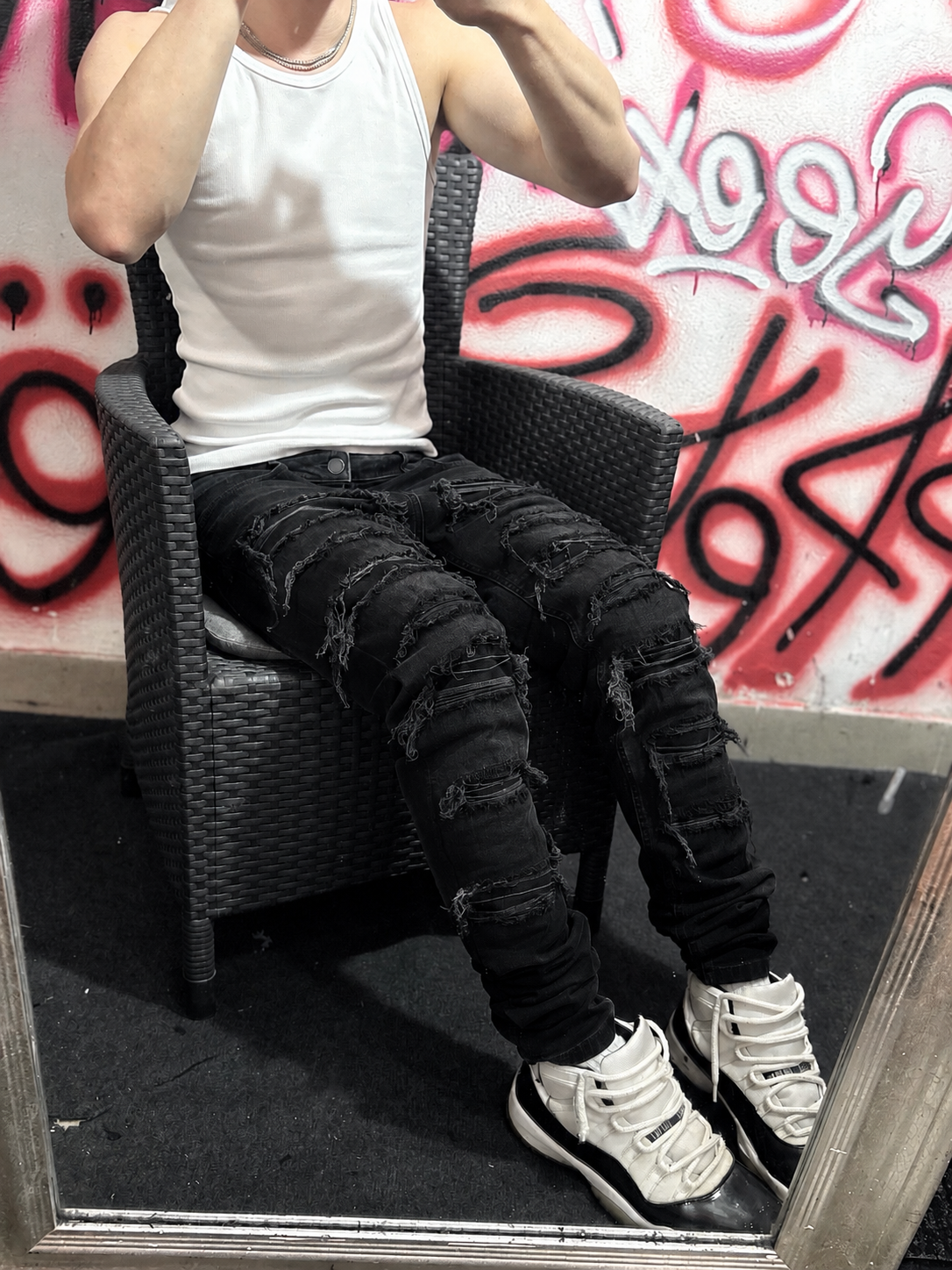 Dripped Jeans Disstressed Custom