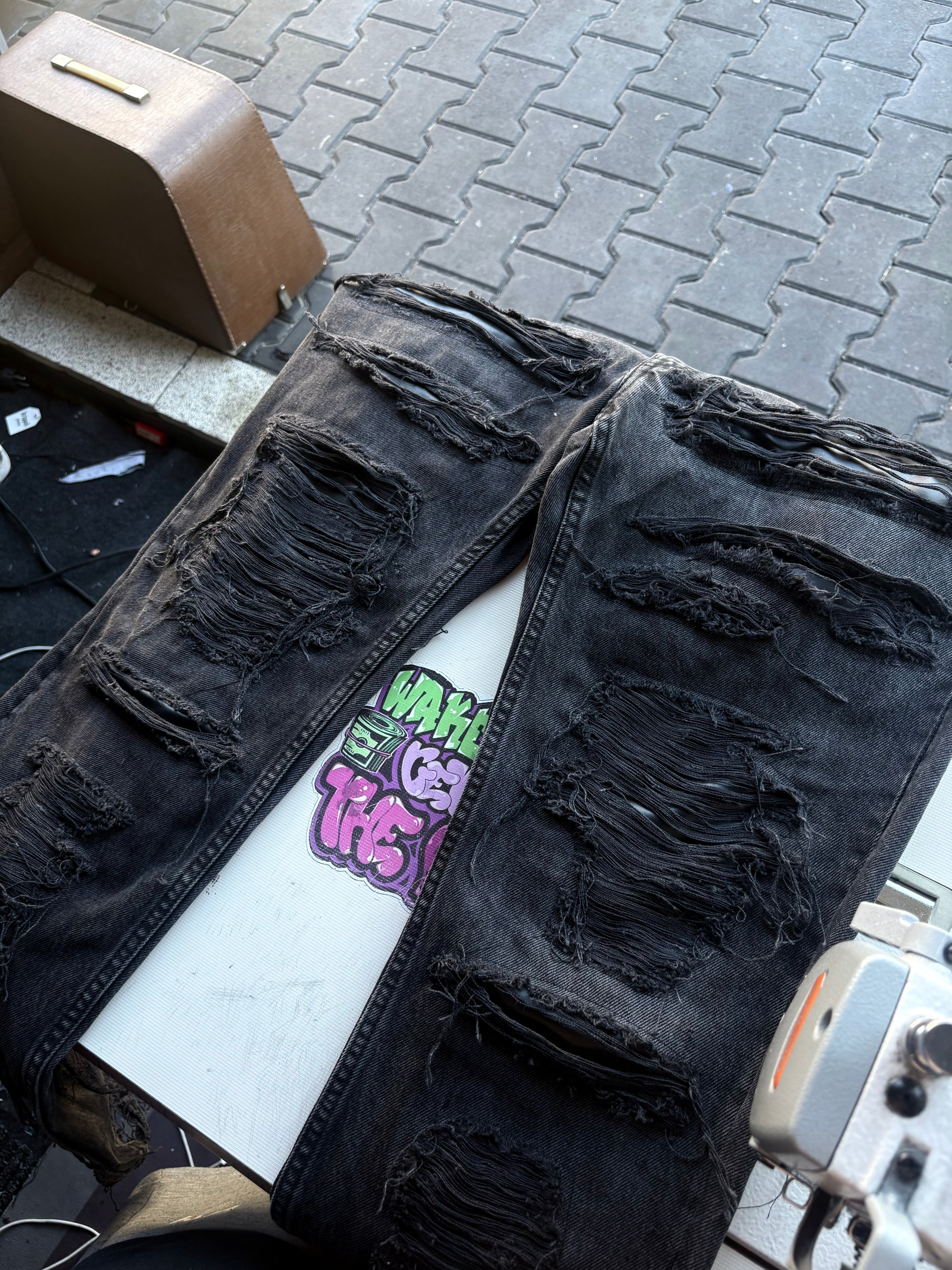 Dripped Straight fit jeans custom