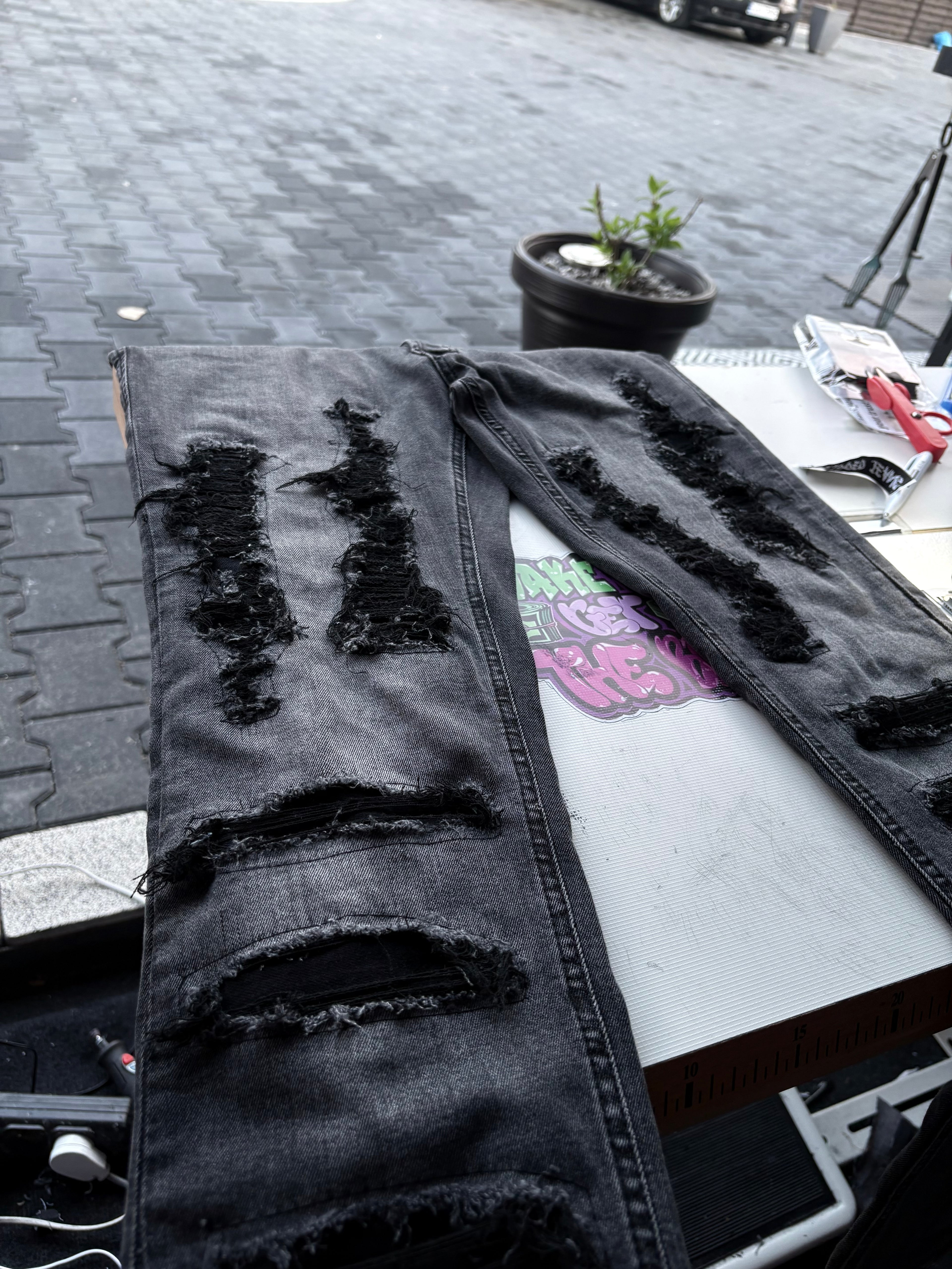 Dripped Jeans Slimfit Custom | S