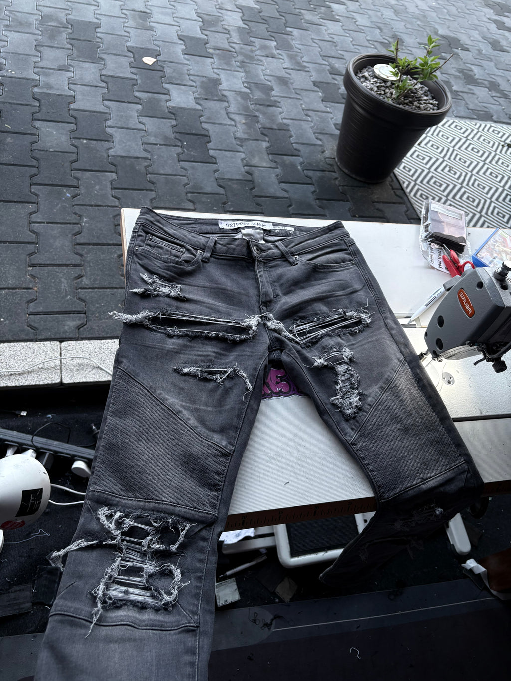 Dripped Jeans Slimfit Custom | S