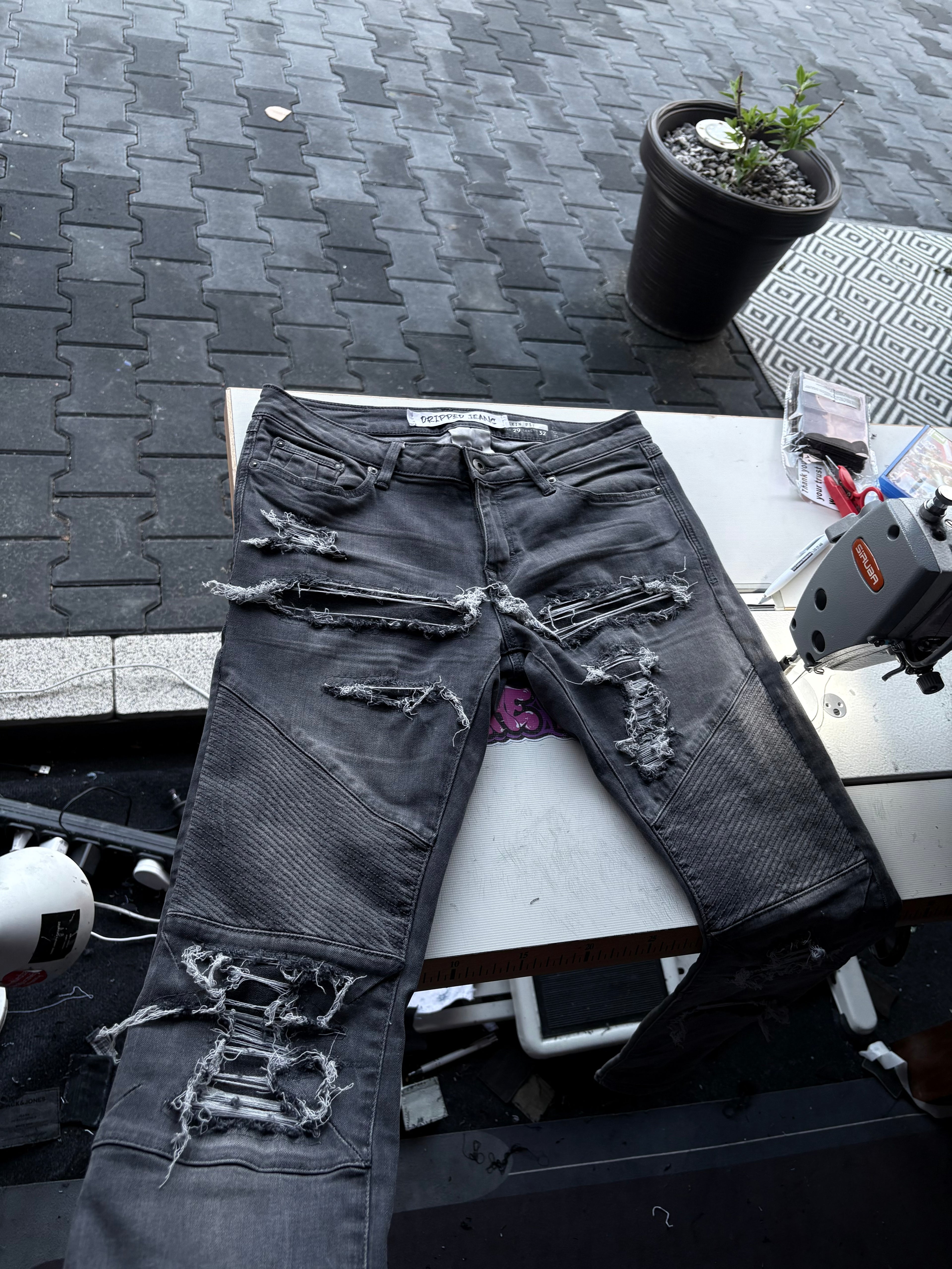 Dripped Jeans Slimfit Custom | S
