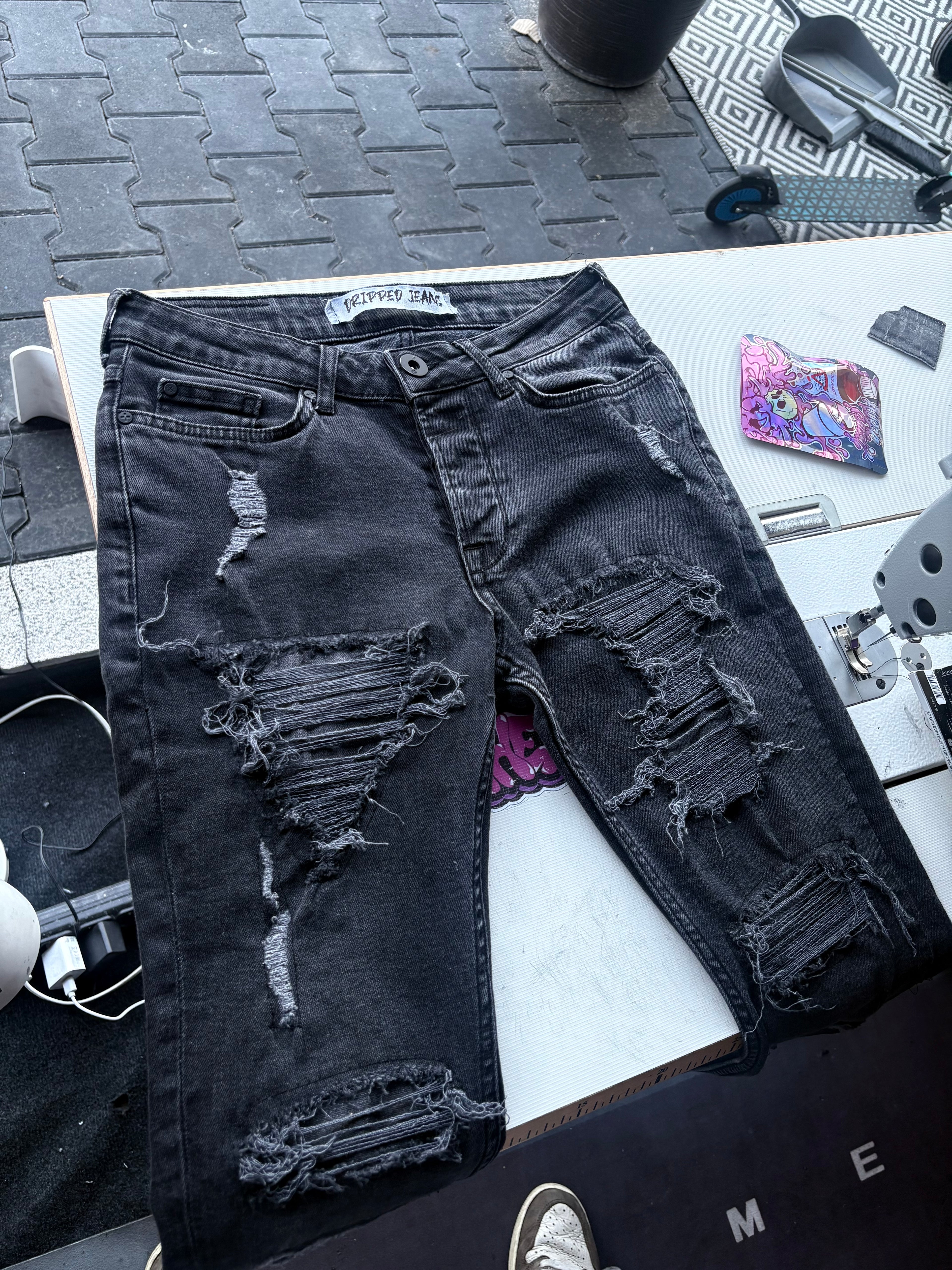 Dripped Jeans Slimfit Custom | XS
