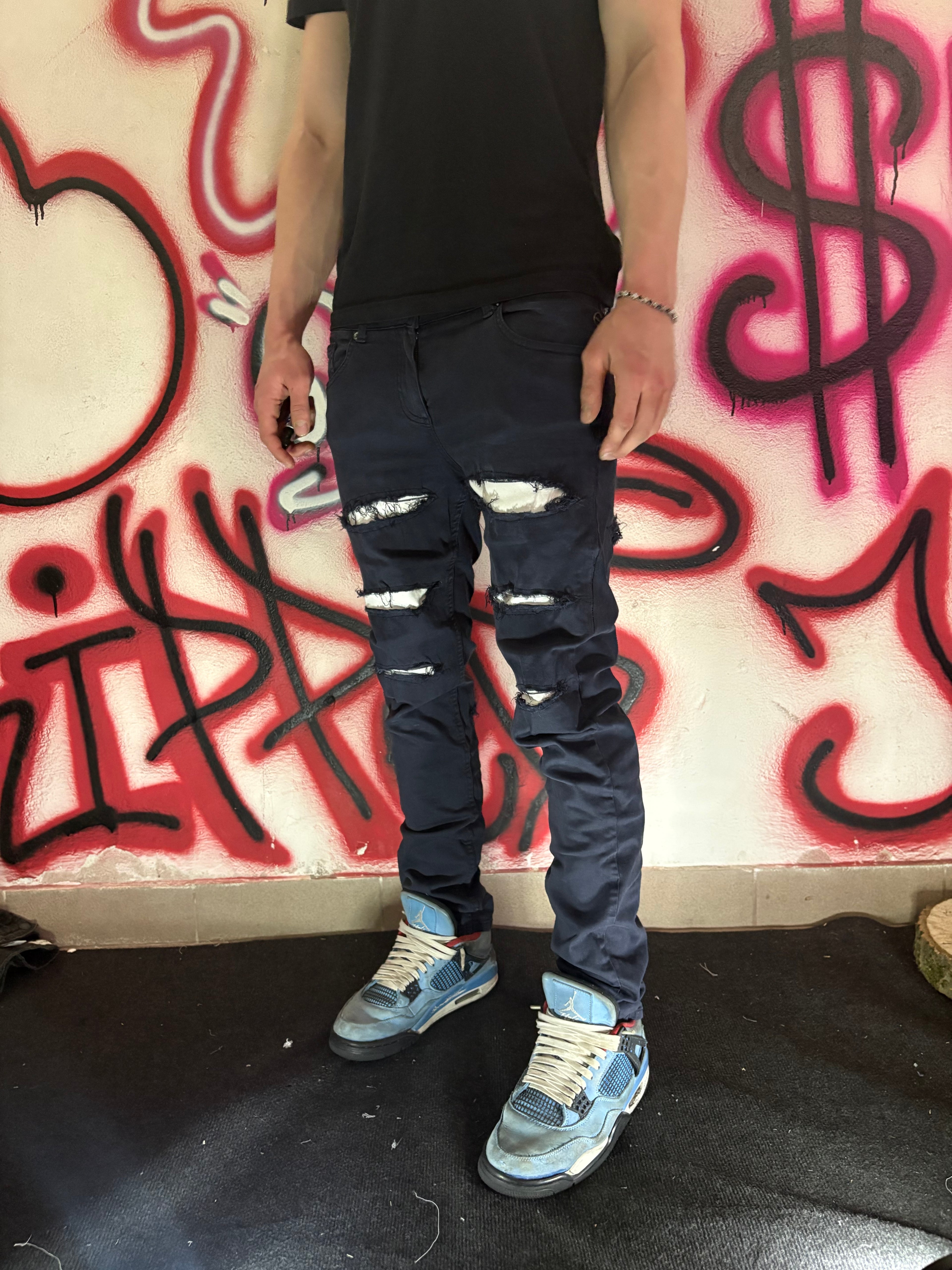 Dripped Slimfit distressed jeans | M