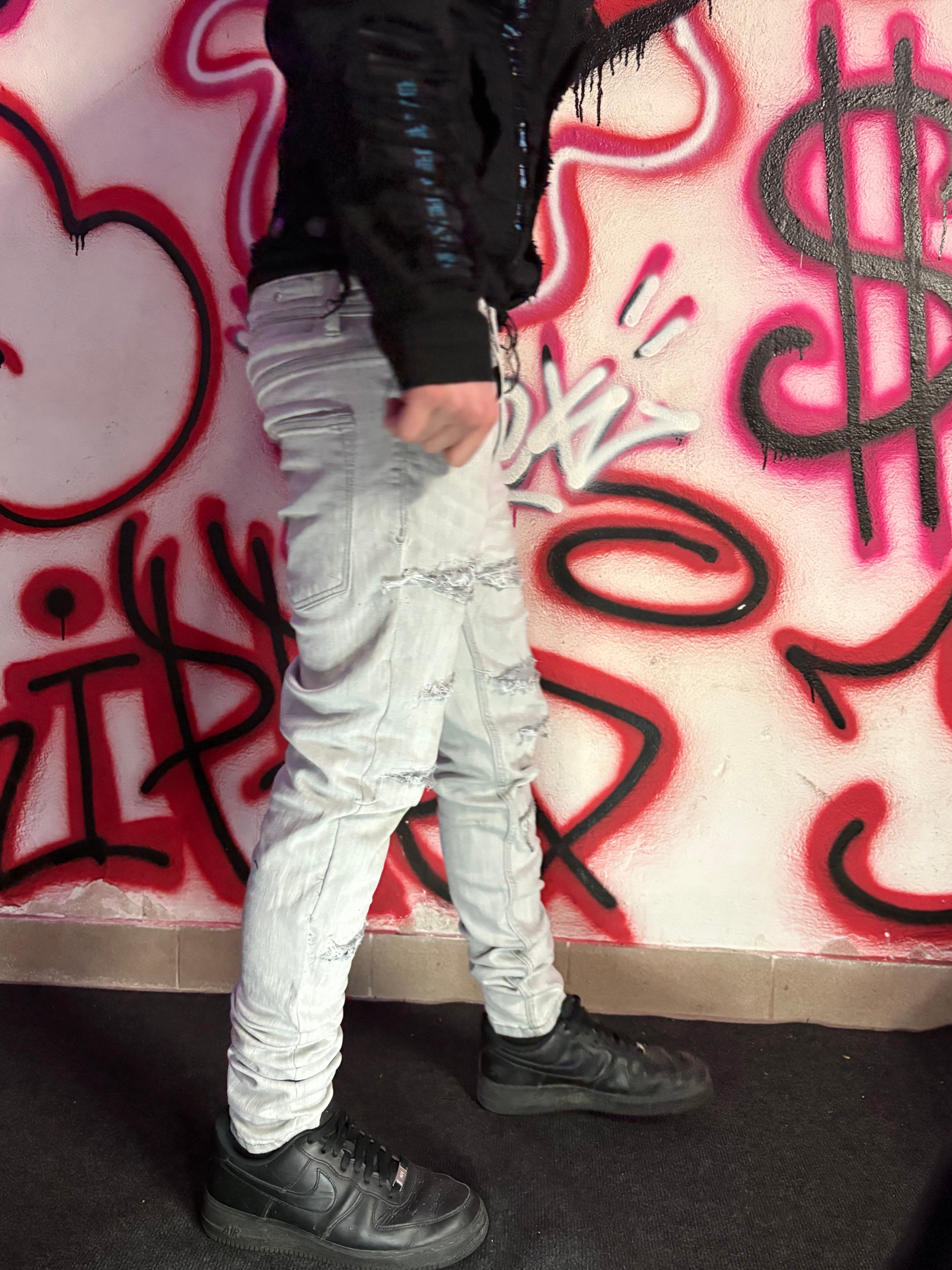 Dripped distressed Slimfit Jeans| M