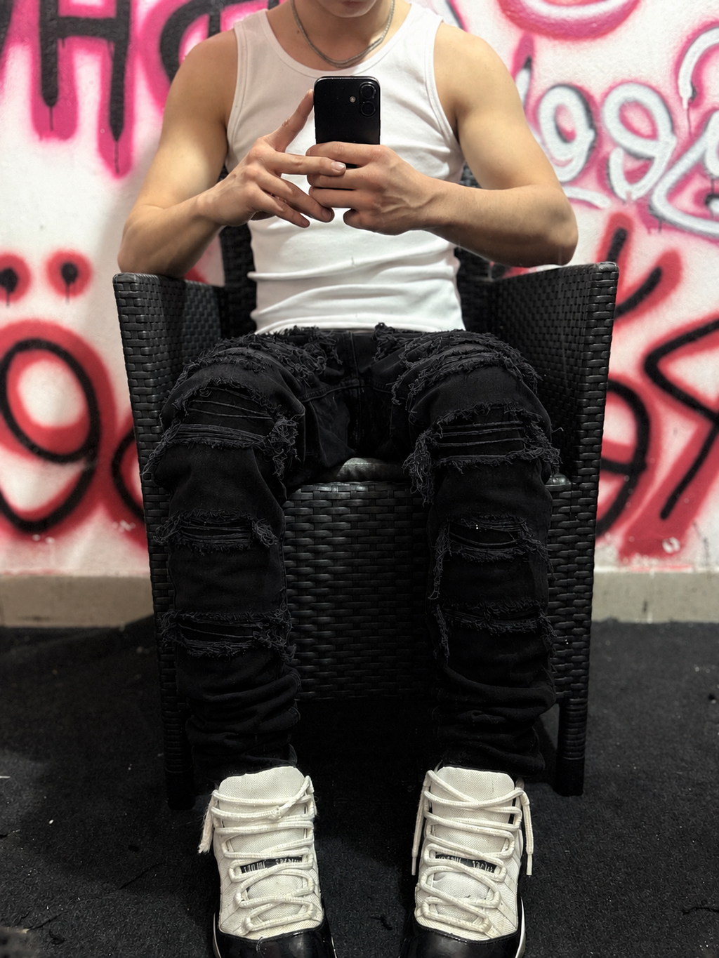 Dripped Jeans Disstressed Custom