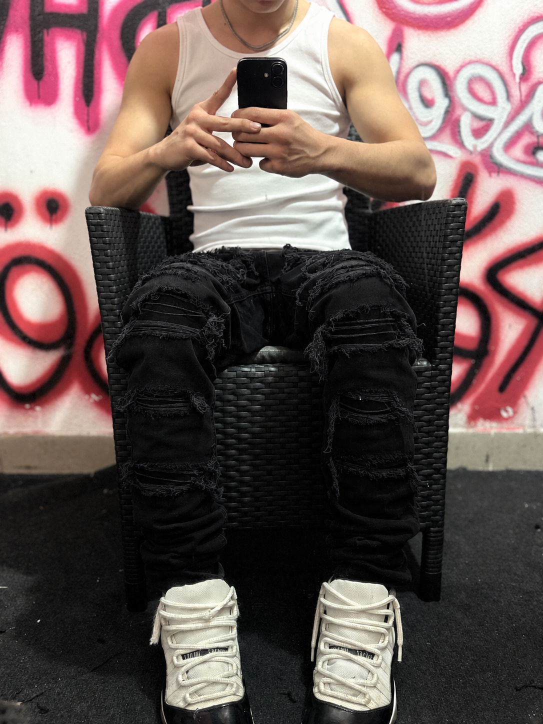 Dripped Jeans Disstressed Custom