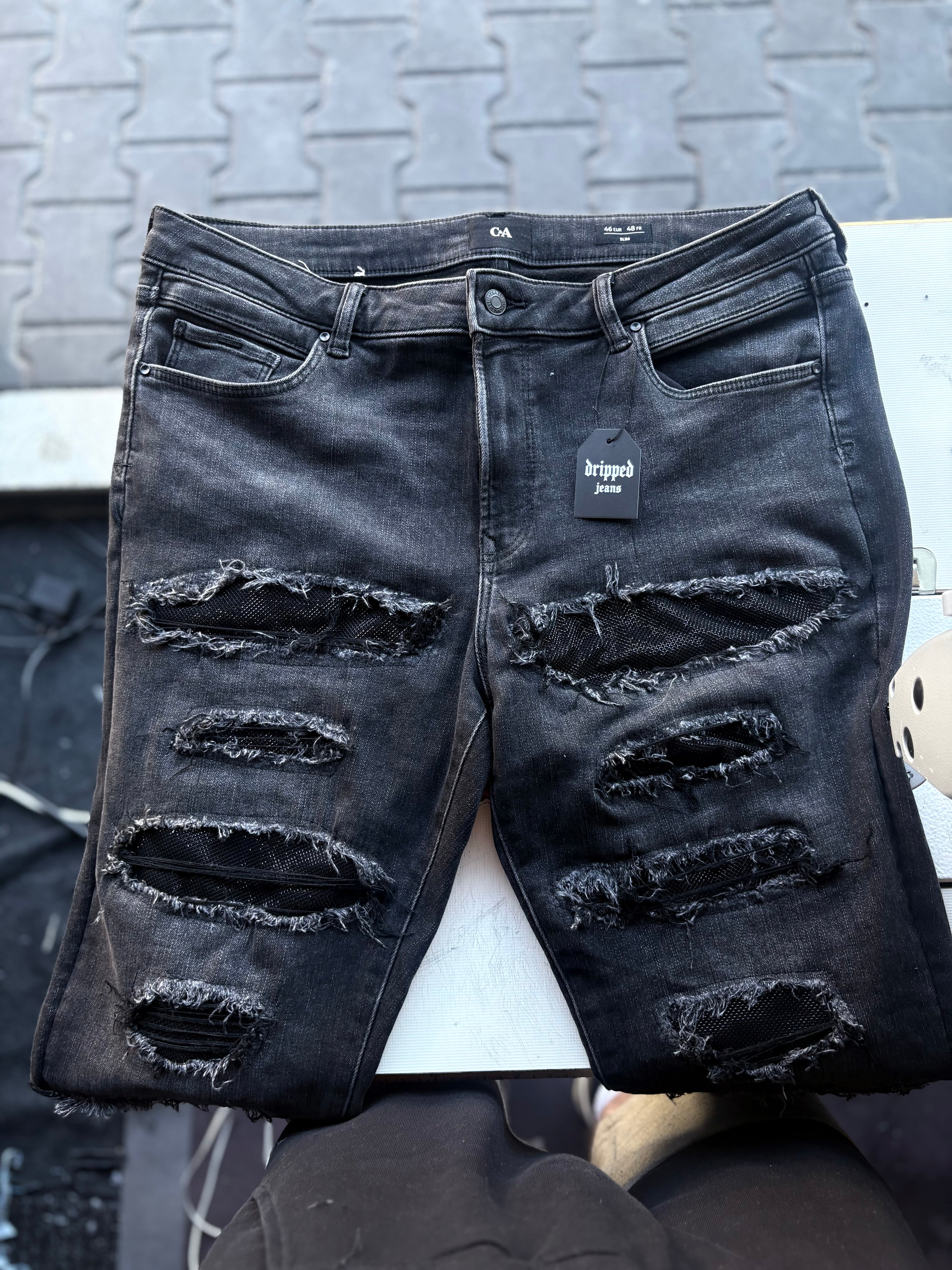 Dripped Slimfit Jeans Custom | XL