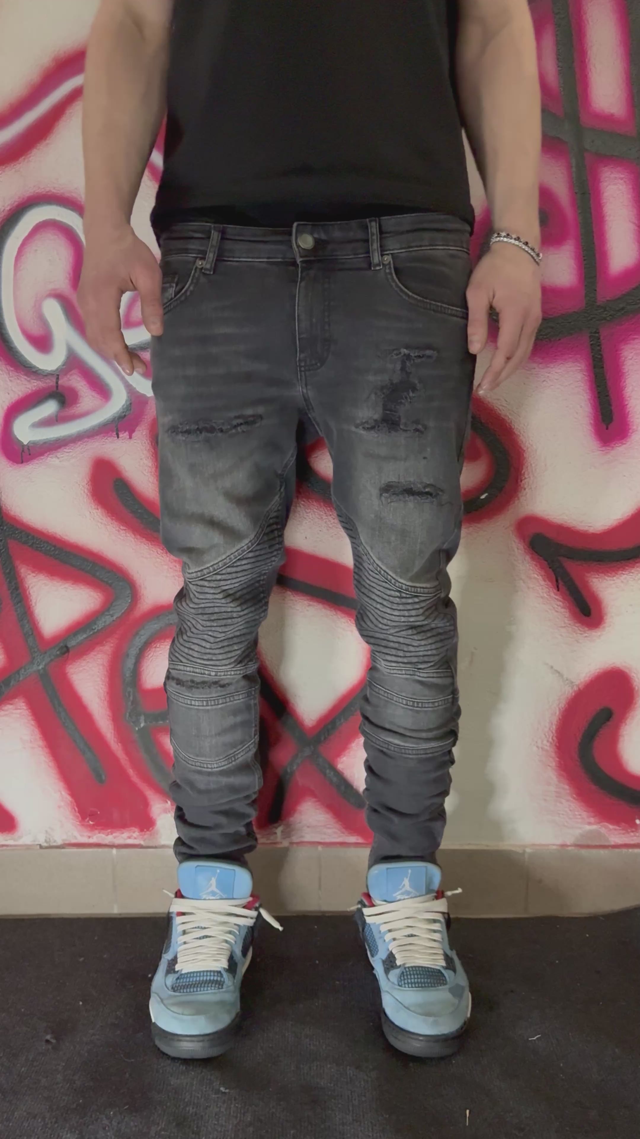 Dripped distressed Slimfit jeans